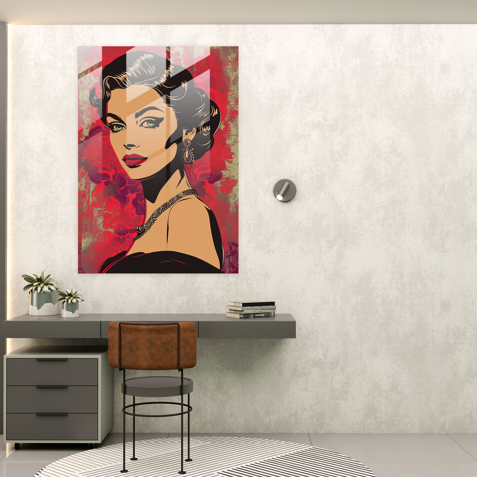 Göz Alıcı Klasik Cam Tablo Sanatı - Klasikizm+Popart Ev Dekorasyonu Modern Sanat Klasikizm ile Pop Art