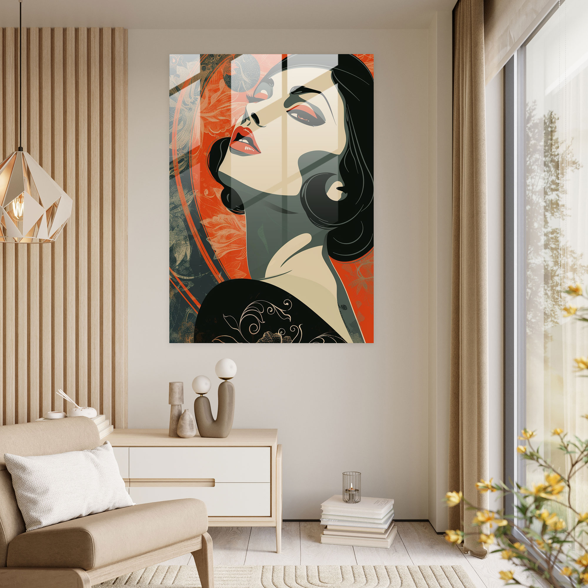Deco Pop Klasik Cam Tablo - Klasik+Popart Cam Sanatı Modern Sanat