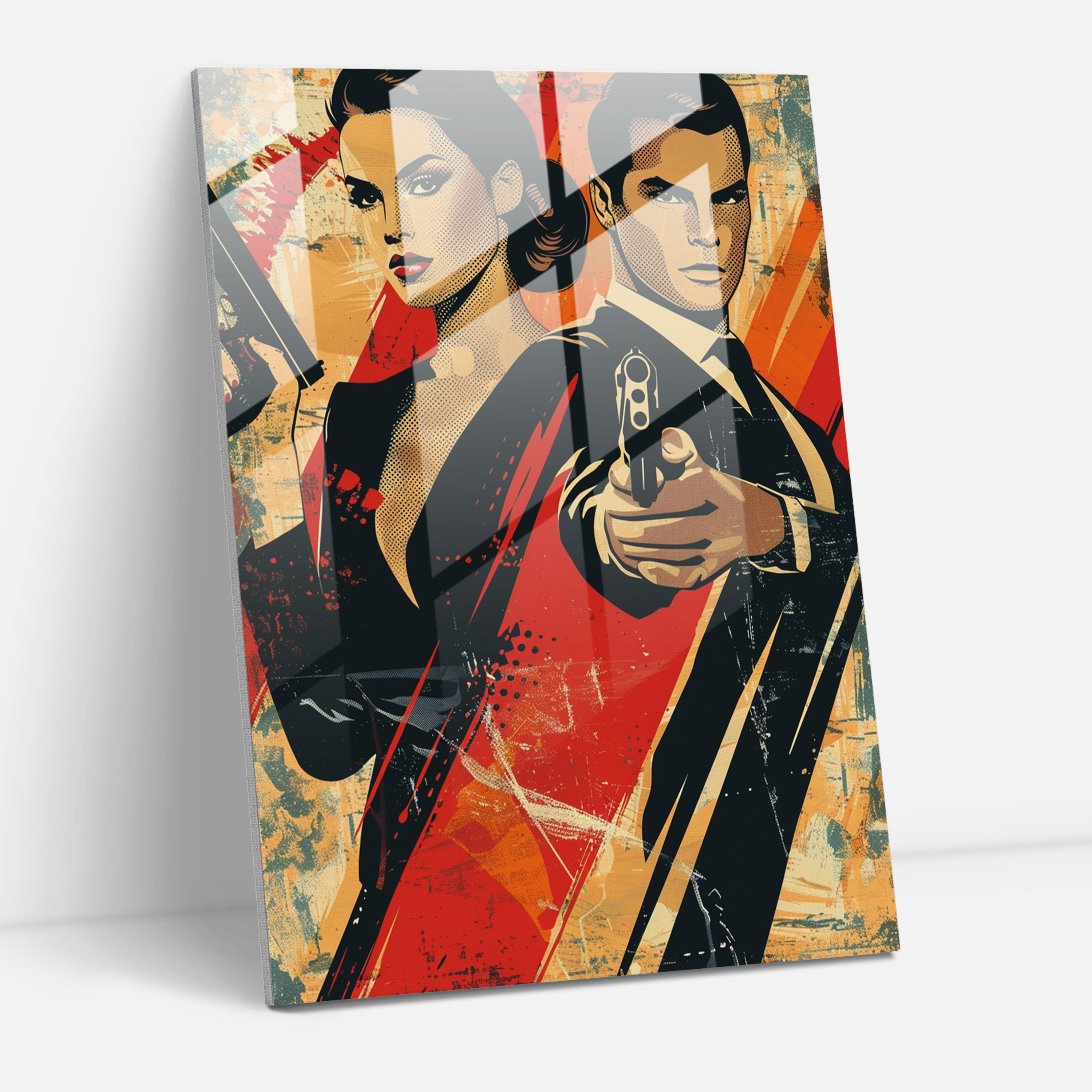Retro Cinema Classicism Glass Wall Art - Classicism+Popart, Modern Art, Home Decoration, Classicism With Pop Art
