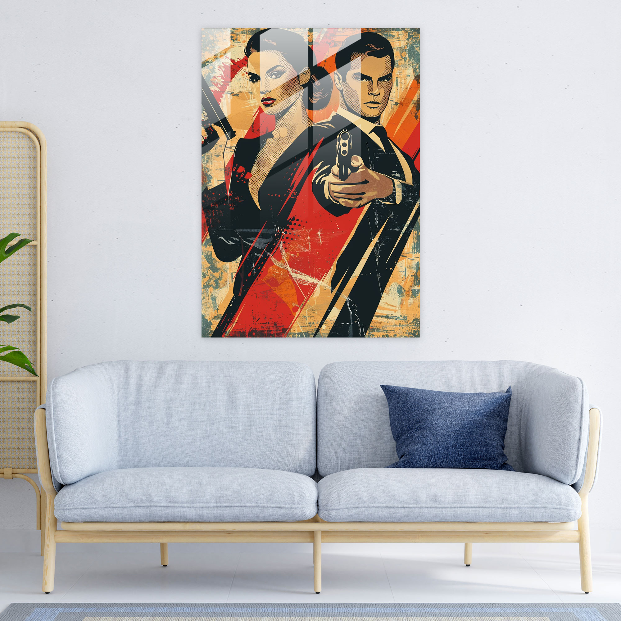 Retro Cinema Classicism Glass Wall Art - Classicism+Popart, Modern Art, Home Decoration, Classicism With Pop Art