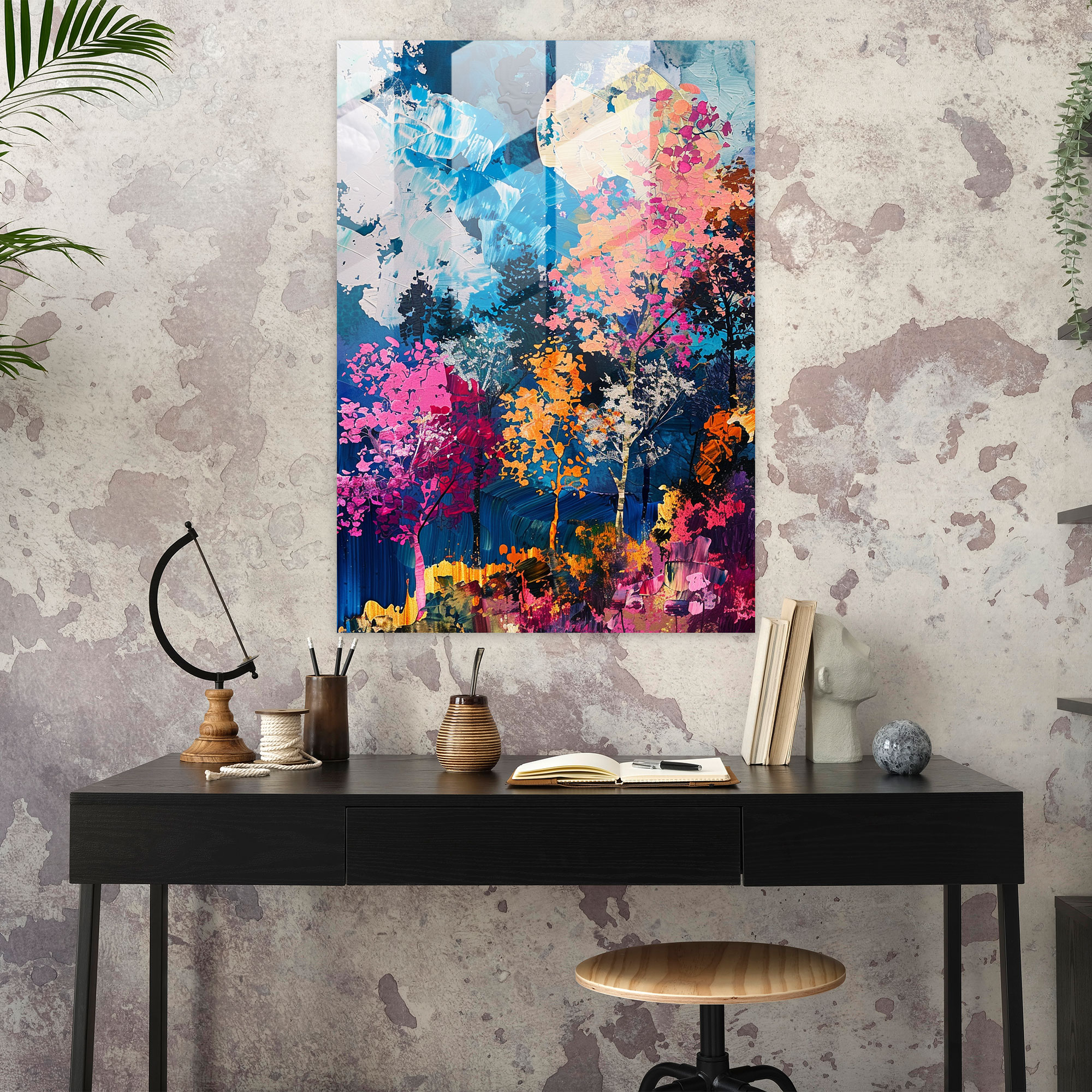 Manzara Pop Klasizm Cam Duvar Sanatı - Klasizm+Popart Cam Sanatı Modern Sanat Cam Duvar Sanatı