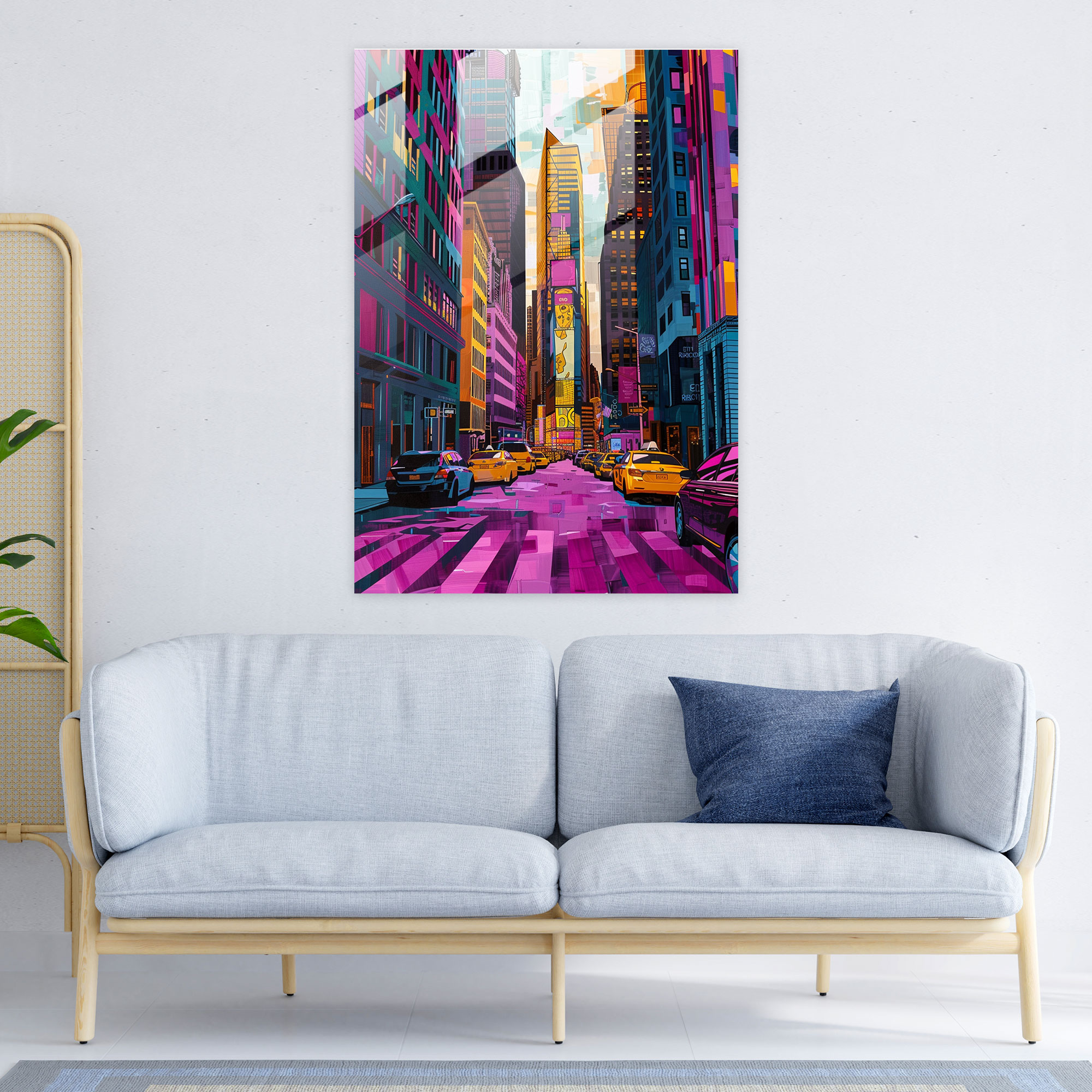 Cityscape Glass Print - Classicism+Popart, Glass Art, Wall Decoration, Combine Classicism With Pop Art