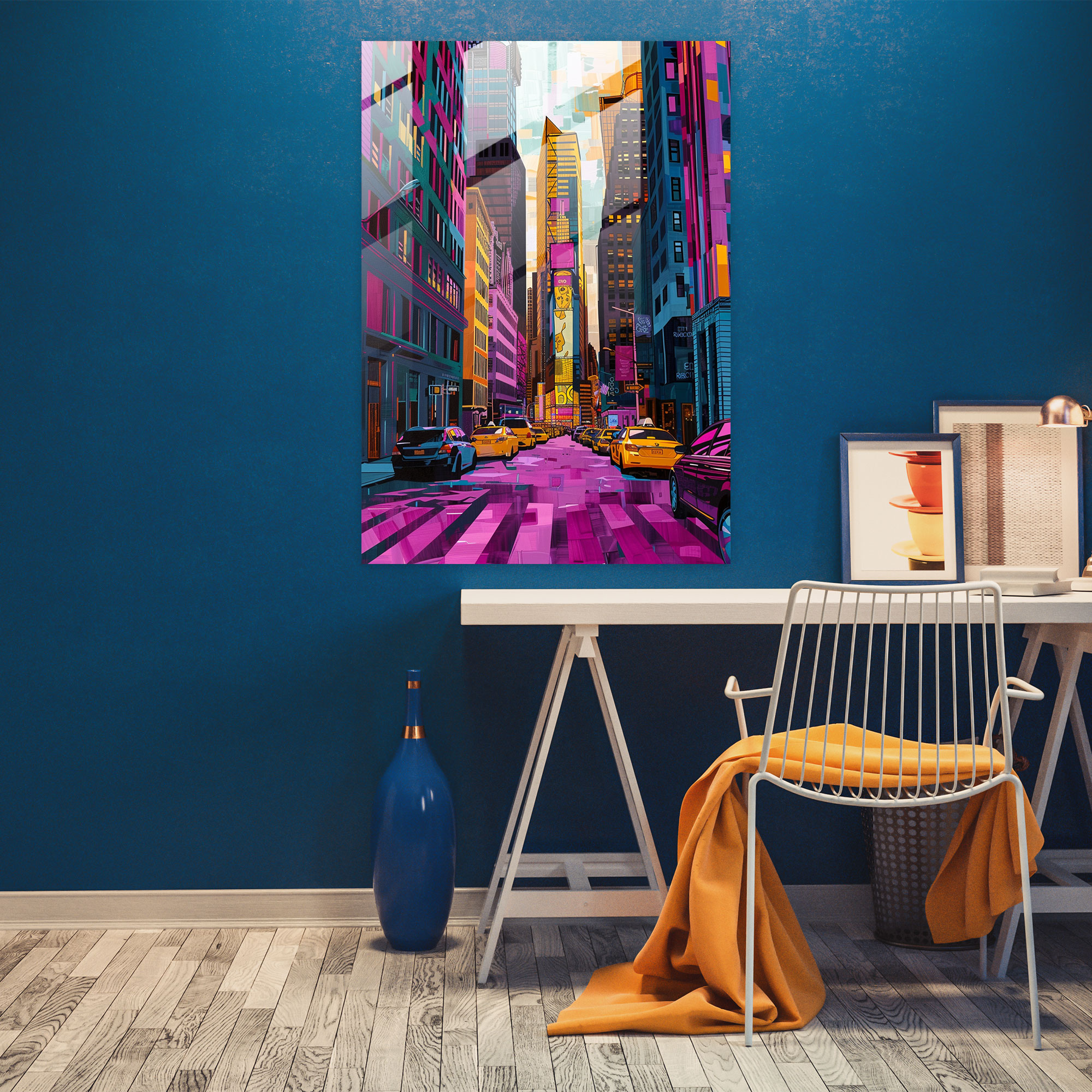 Cityscape Glass Print - Classicism+Popart, Glass Art, Wall Decoration, Combine Classicism With Pop Art
