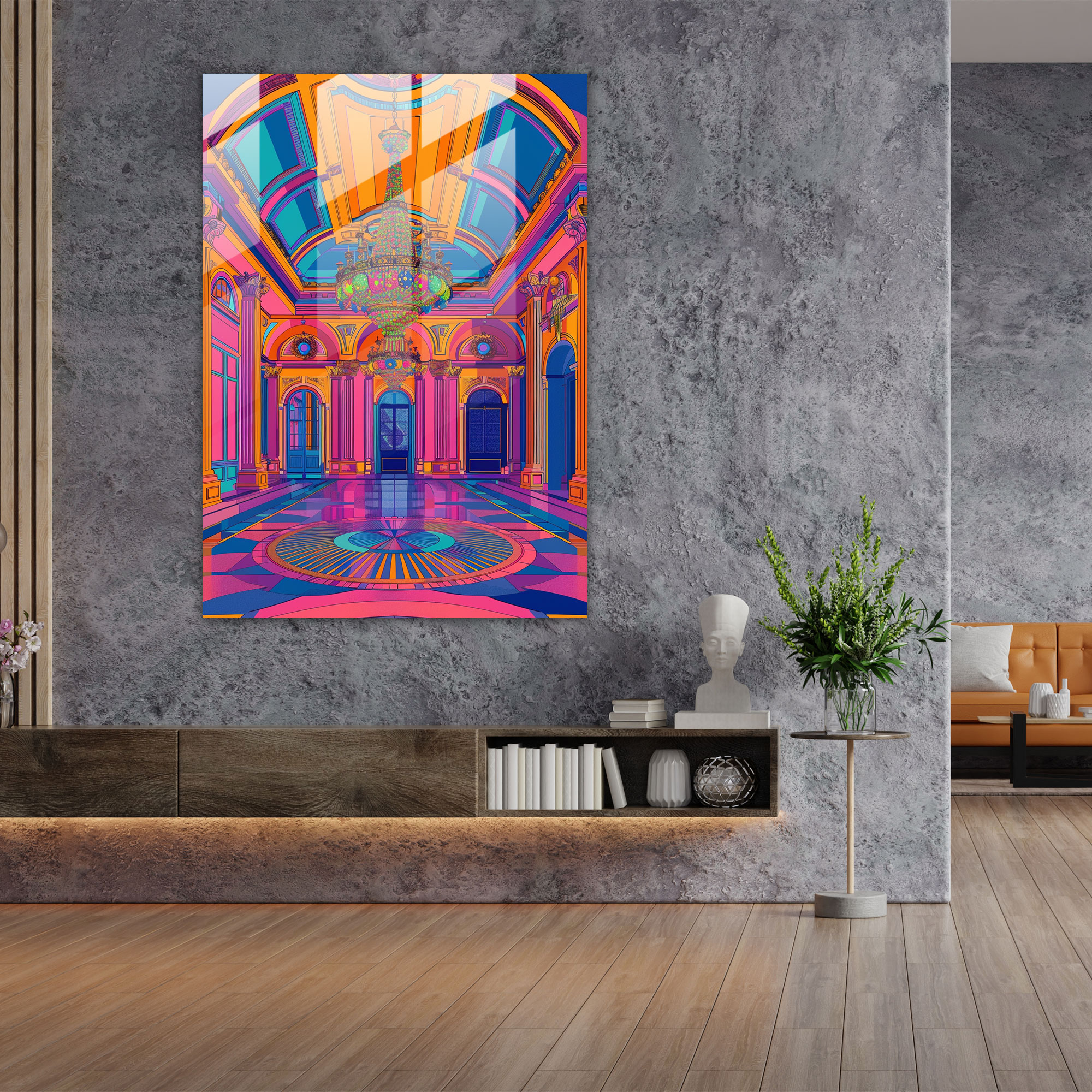 Ballroom Pop Art Glass Print - Classicism+Popart, Wall Decoration, Glass Wall Art, Modern Art
