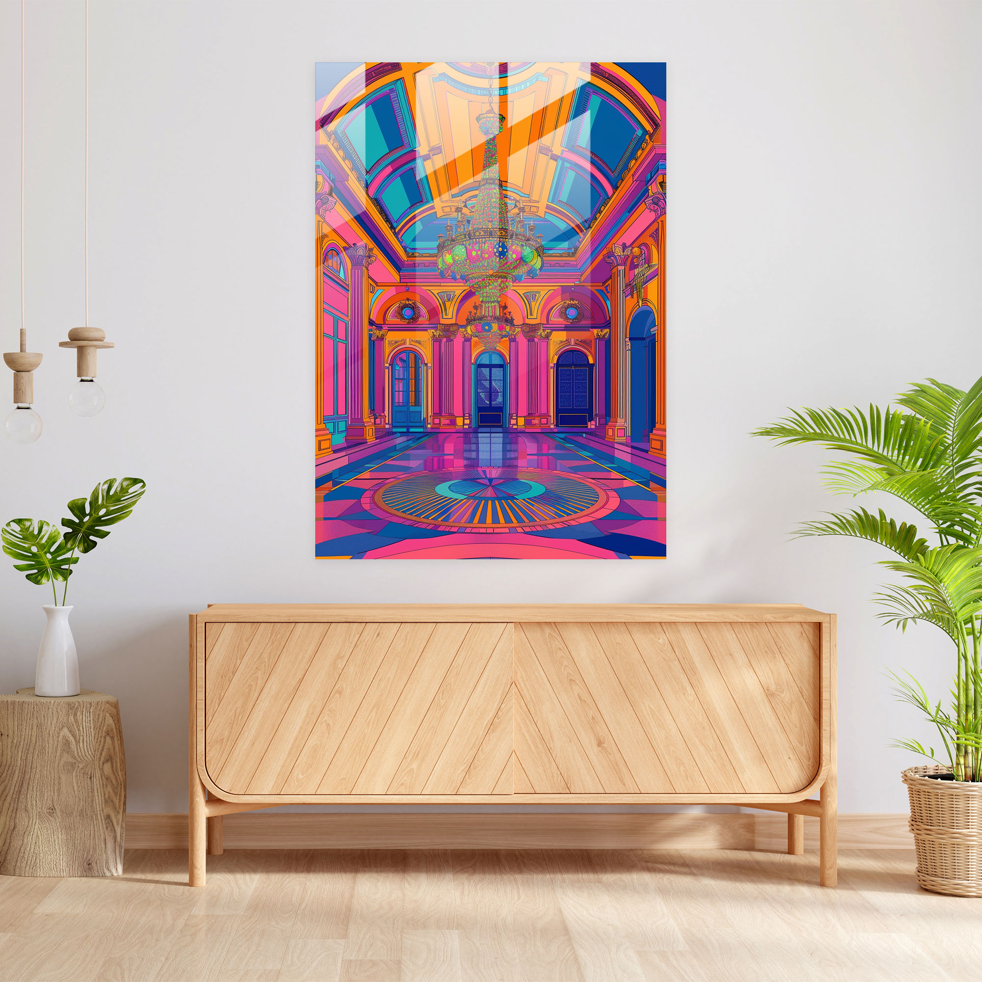 Ballroom Pop Art Glass Print - Classicism+Popart, Wall Decoration, Glass Wall Art, Modern Art