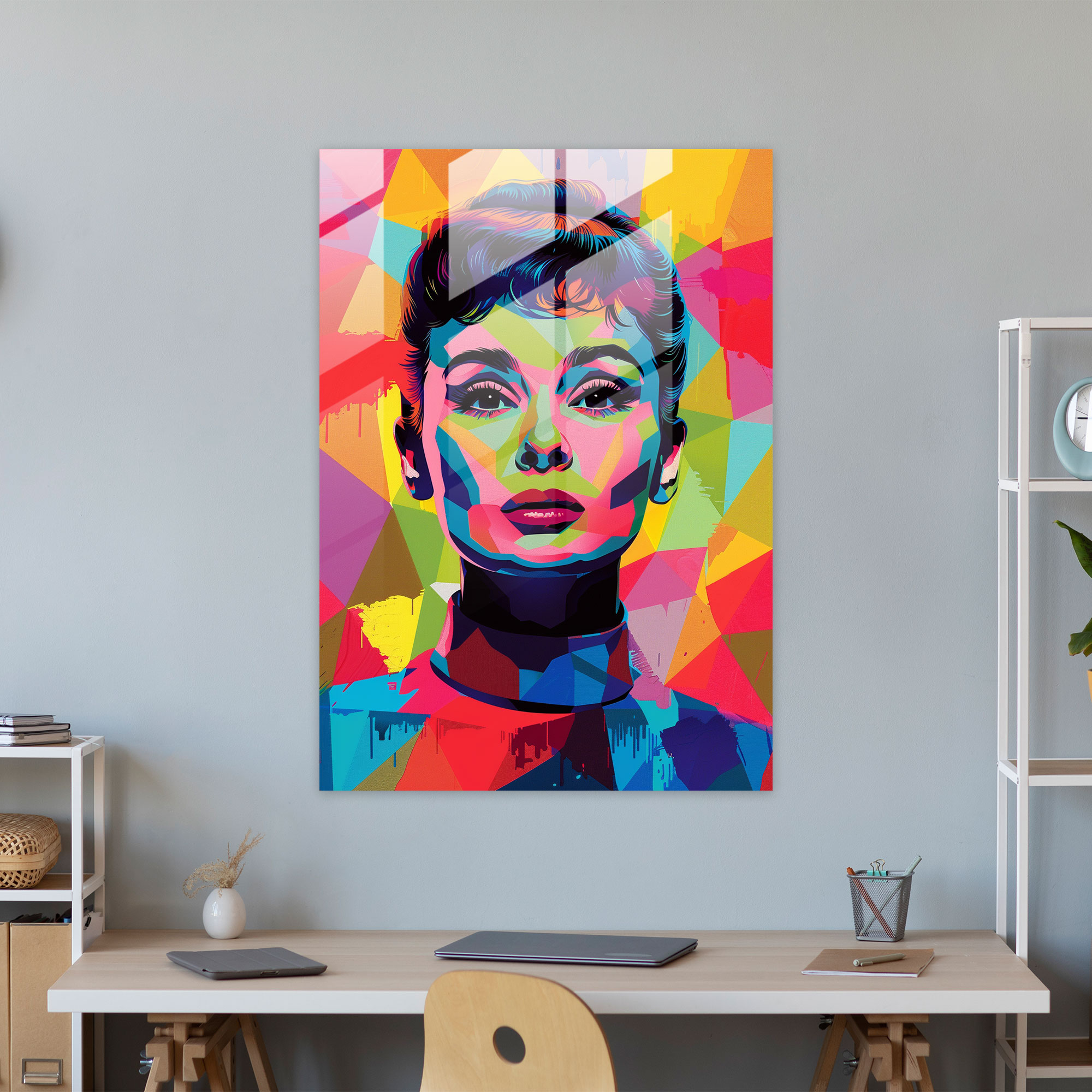 Timeless Pop Art Portrait Glass Wall Art - Classicism+Popart, Glass Art, Home Decoration, Combine Classicism With Pop Art