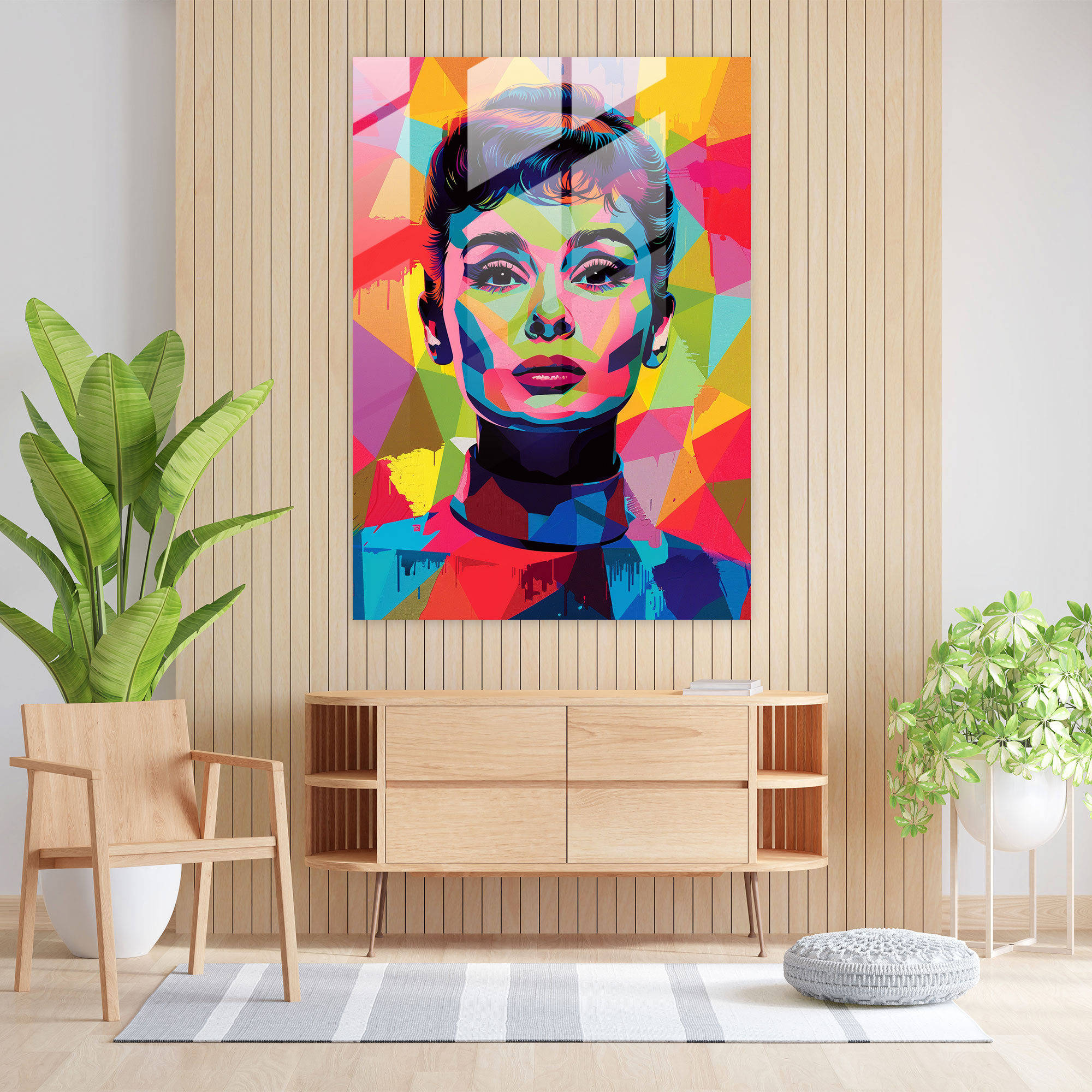 Timeless Pop Art Portrait Glass Wall Art - Classicism+Popart, Glass Art, Home Decoration, Combine Classicism With Pop Art