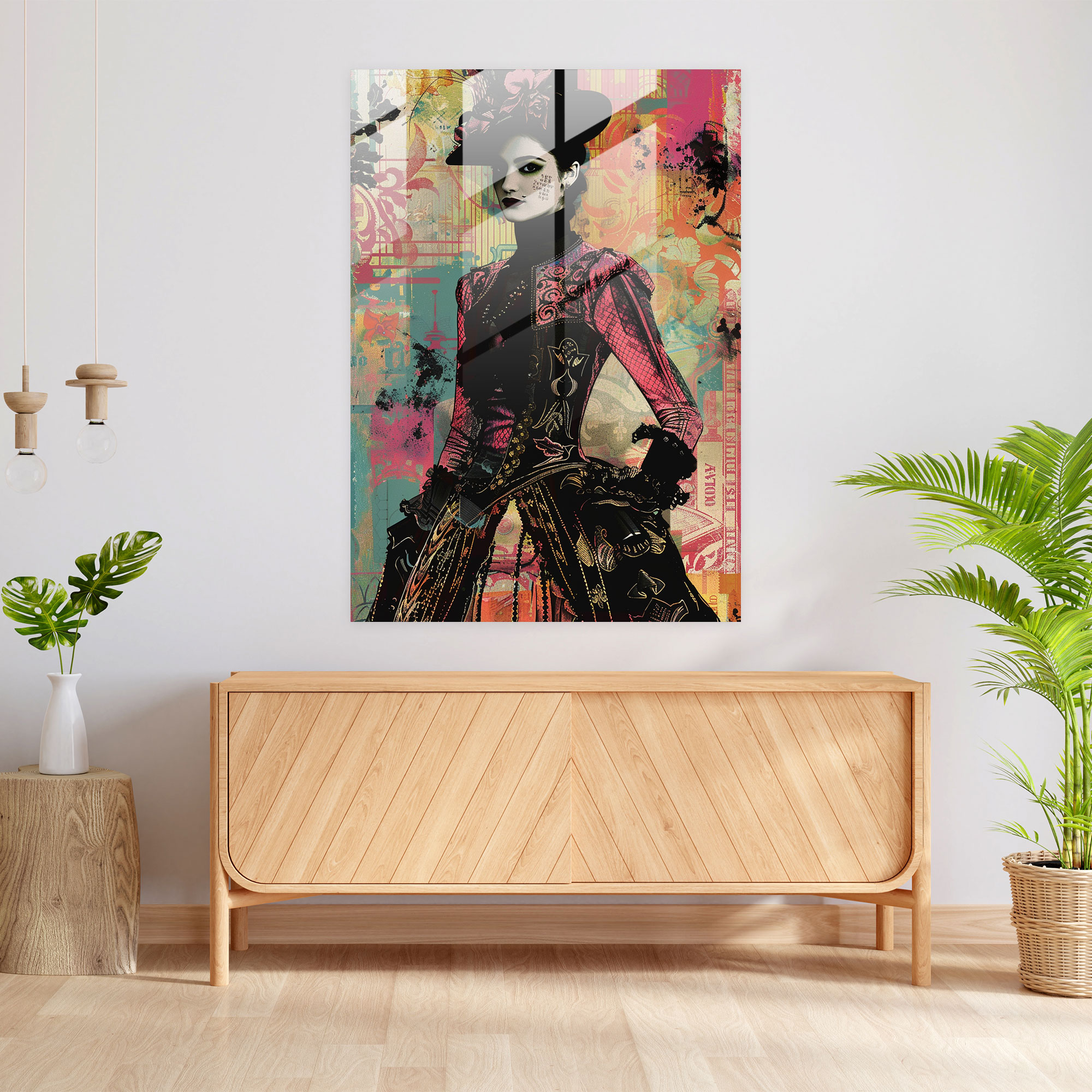 Victorian Pop Glass Print - Classicism+Popart, Glass Art, Modern Art, Combine Classicism With Pop Art