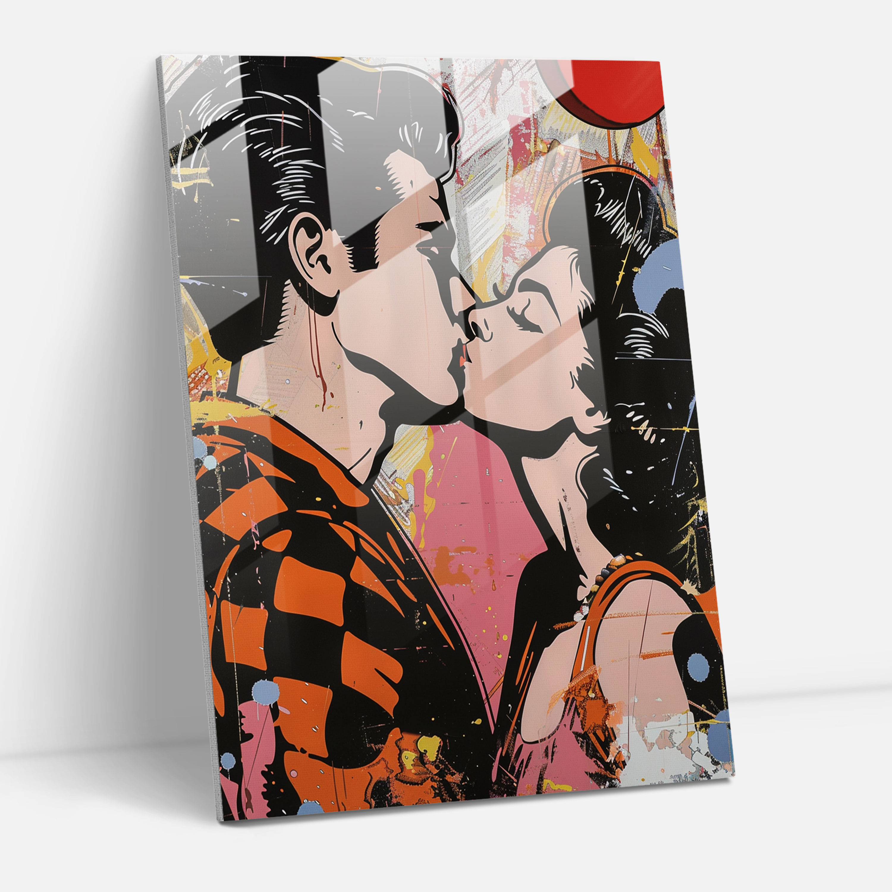 Romantic Pop Glass Wall Art - Classicism+Popart, Wall Decoration, Home Decoration, Glass Print