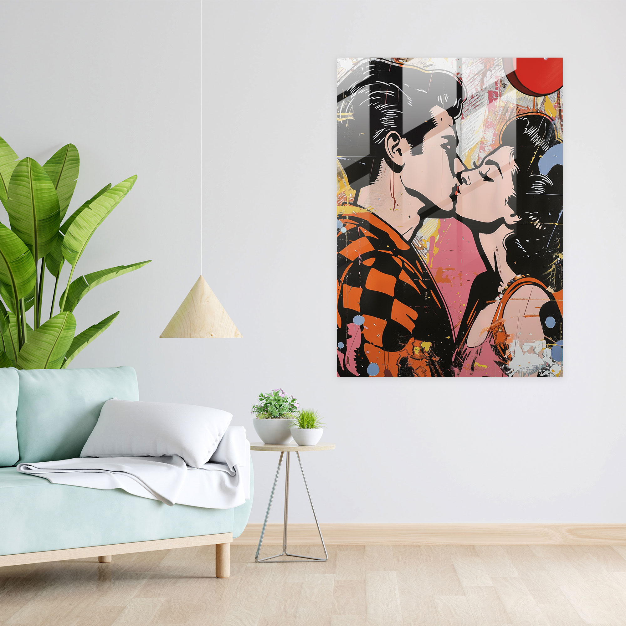 Romantic Pop Glass Wall Art - Classicism+Popart, Wall Decoration, Home Decoration, Glass Print