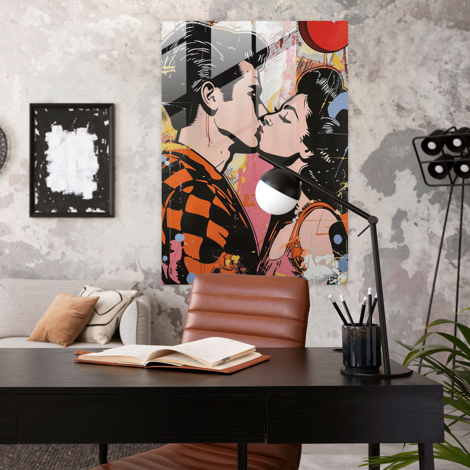 Romantic Pop Glass Wall Art - Classicism+Popart, Wall Decoration, Home Decoration, Glass Print
