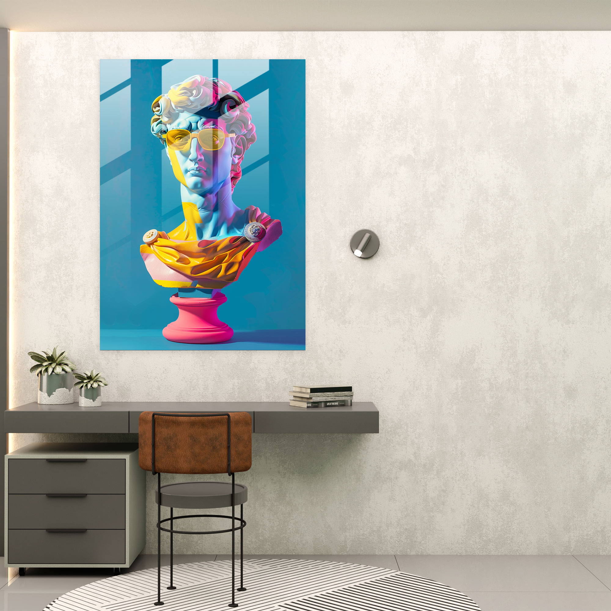 Renaissance Pop Glass Art - Classicism+Popart, Combine Classicism With Pop Art, Glass Art, Home Decoration