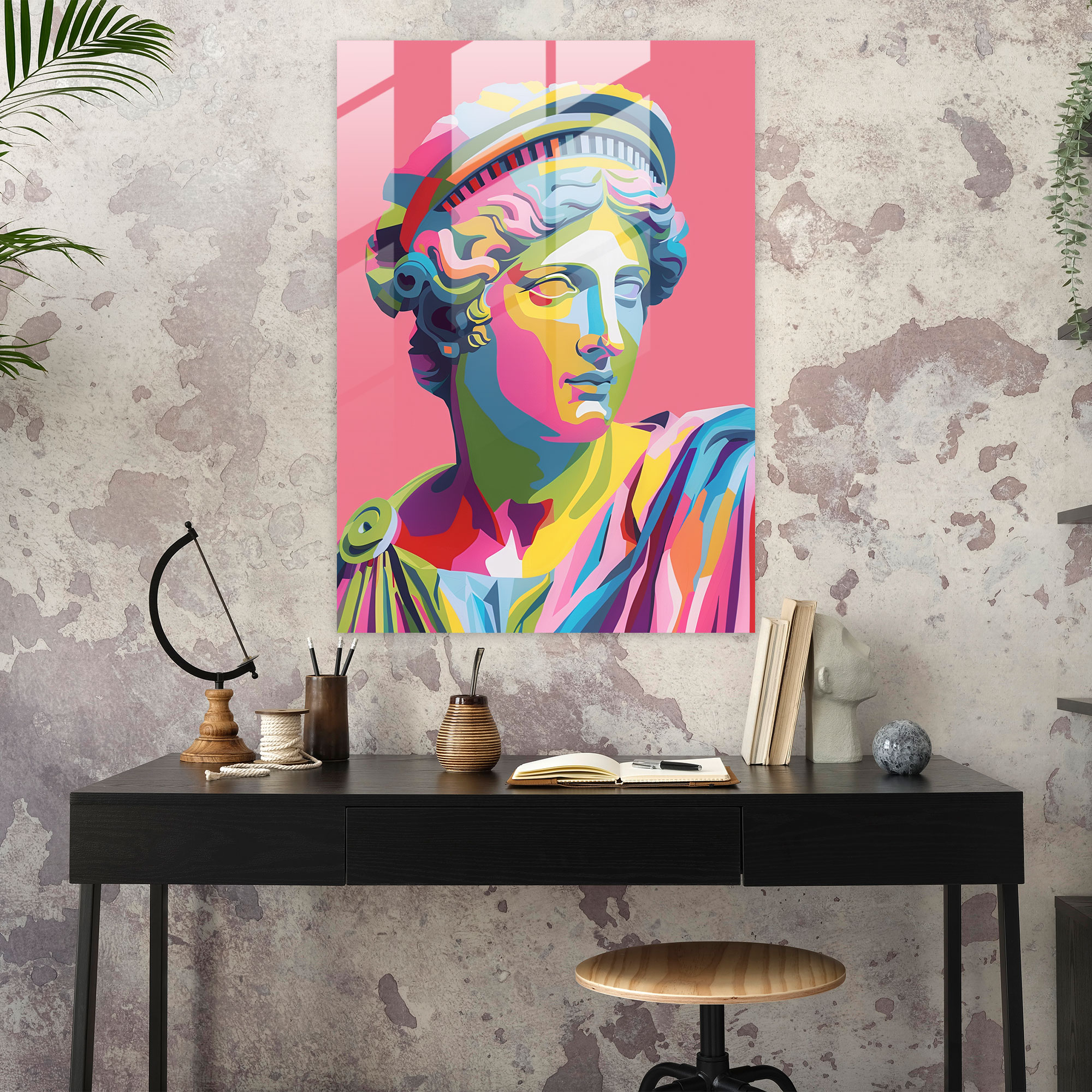 Pop Art Cam Tablo - Klasikçilik ve Pop Art Ev Dekorasyonu Modern Sanat