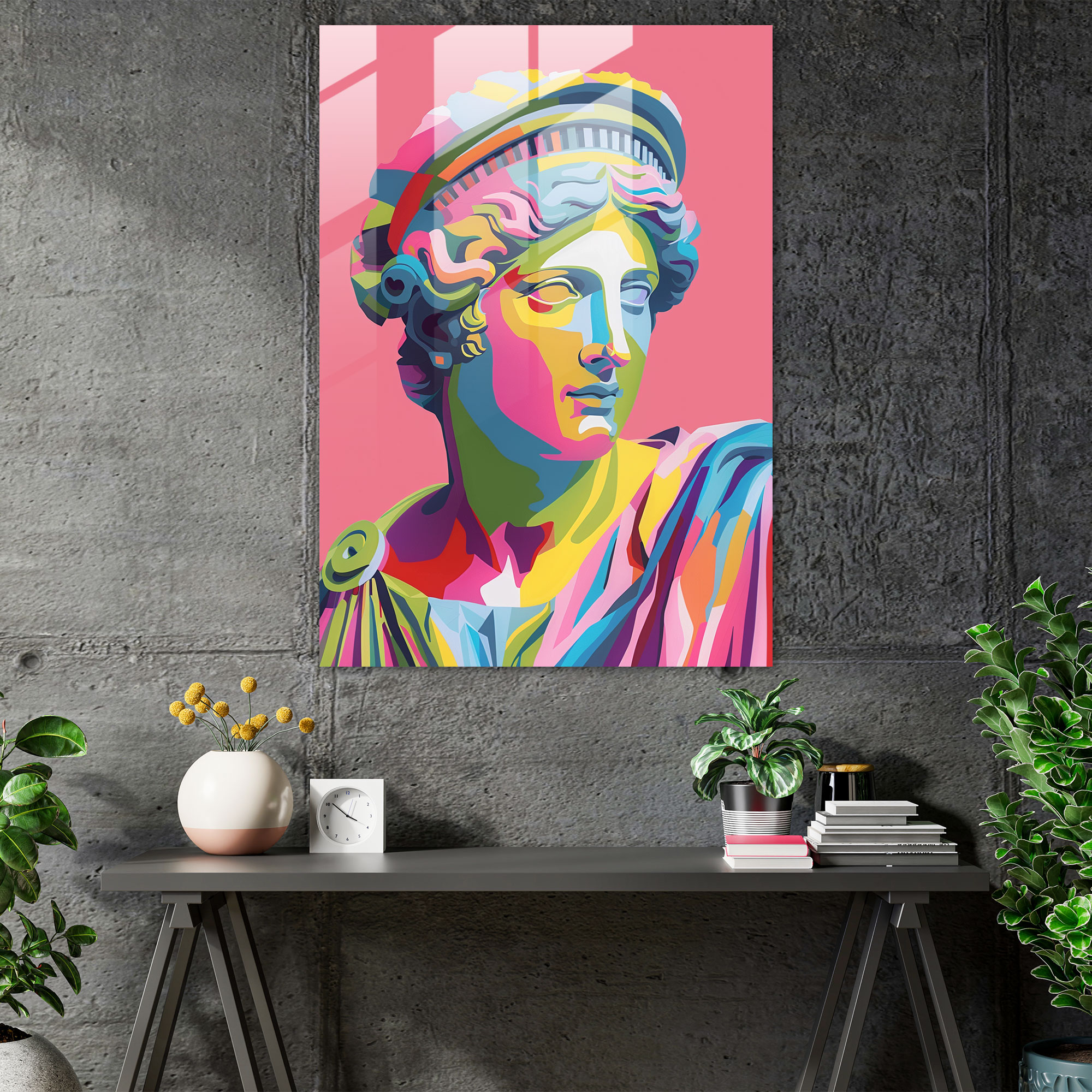 Pop Art Cam Tablo - Klasikçilik ve Pop Art Ev Dekorasyonu Modern Sanat