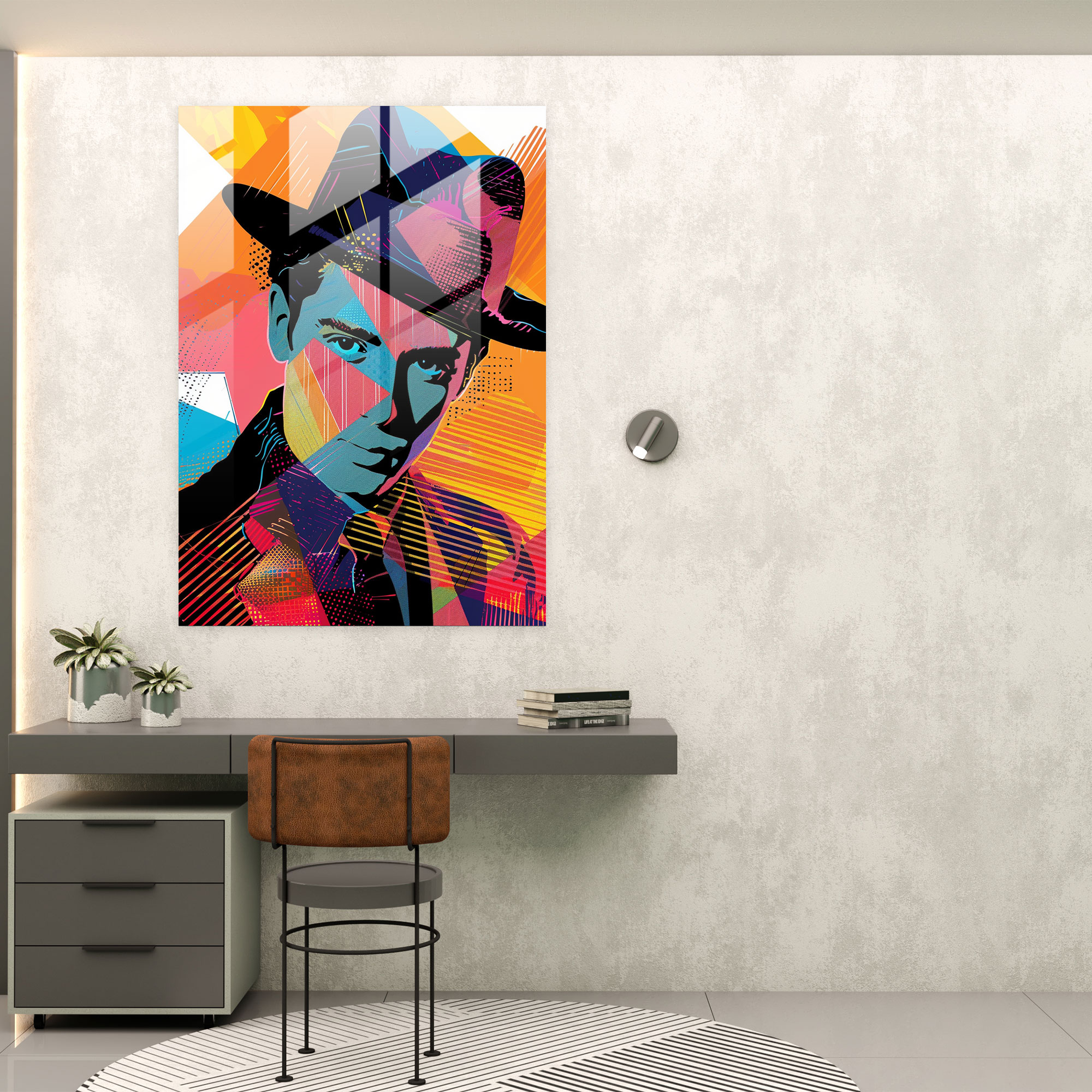 Pop Art Portre Cam Duvar Sanatı - Klasikizm+Popart Cam Duvar Sanatı Duvar Dekorasyonu Cam Sanatı