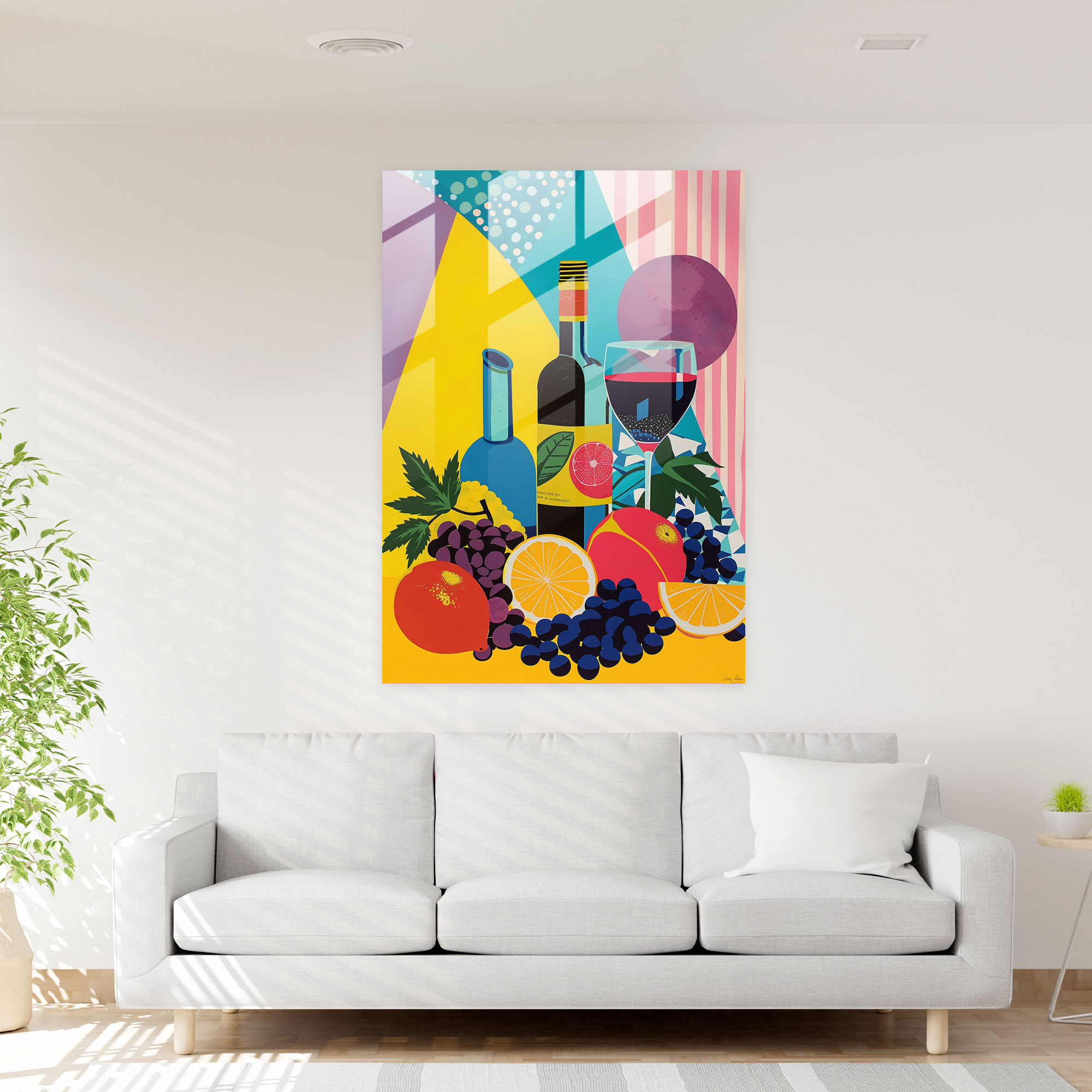 Pop Art Canlı Doğa Cam Tablo - Klasik+Popart Modern Sanat Ev Dekorasyonu