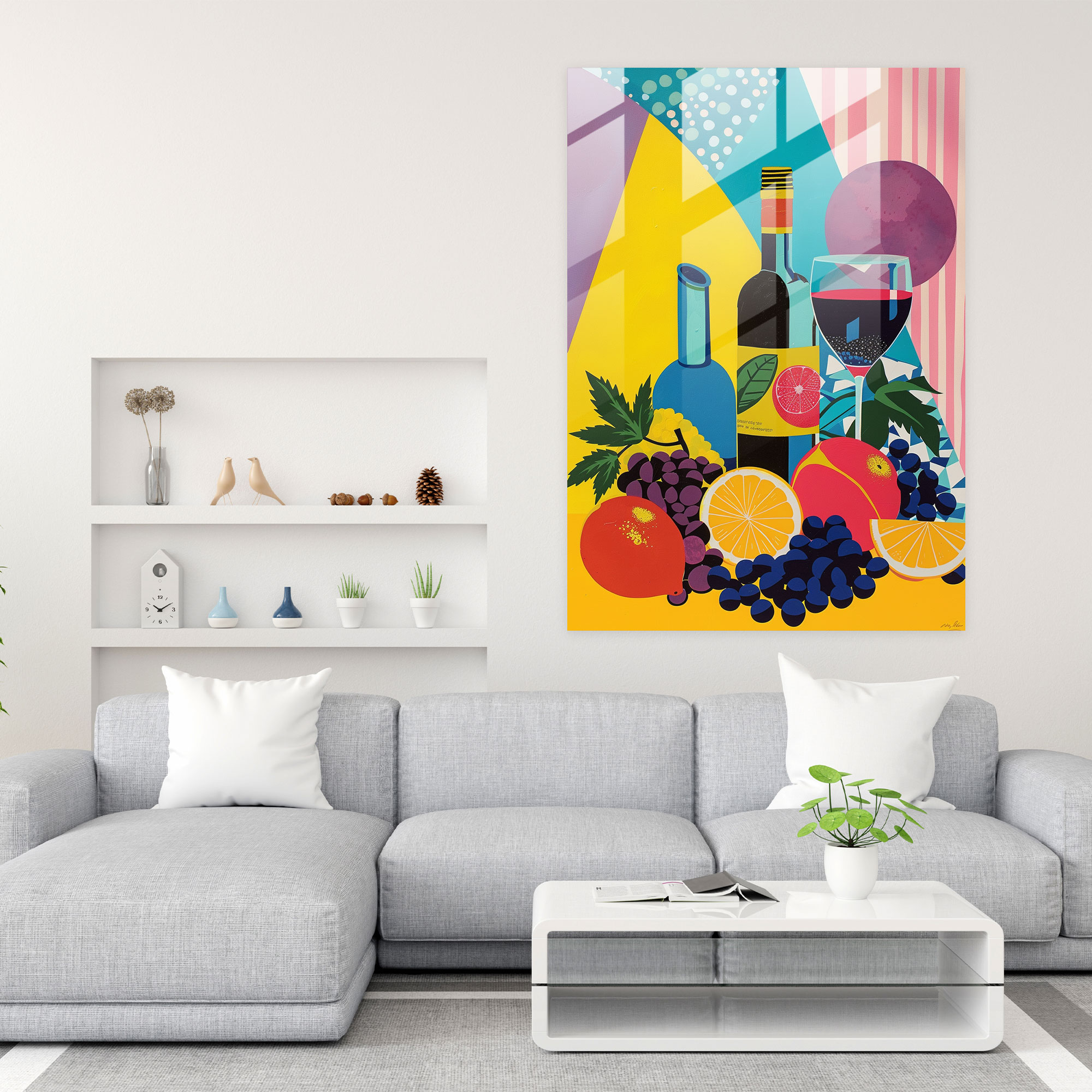 Pop Art Canlı Doğa Cam Tablo - Klasik+Popart Modern Sanat Ev Dekorasyonu