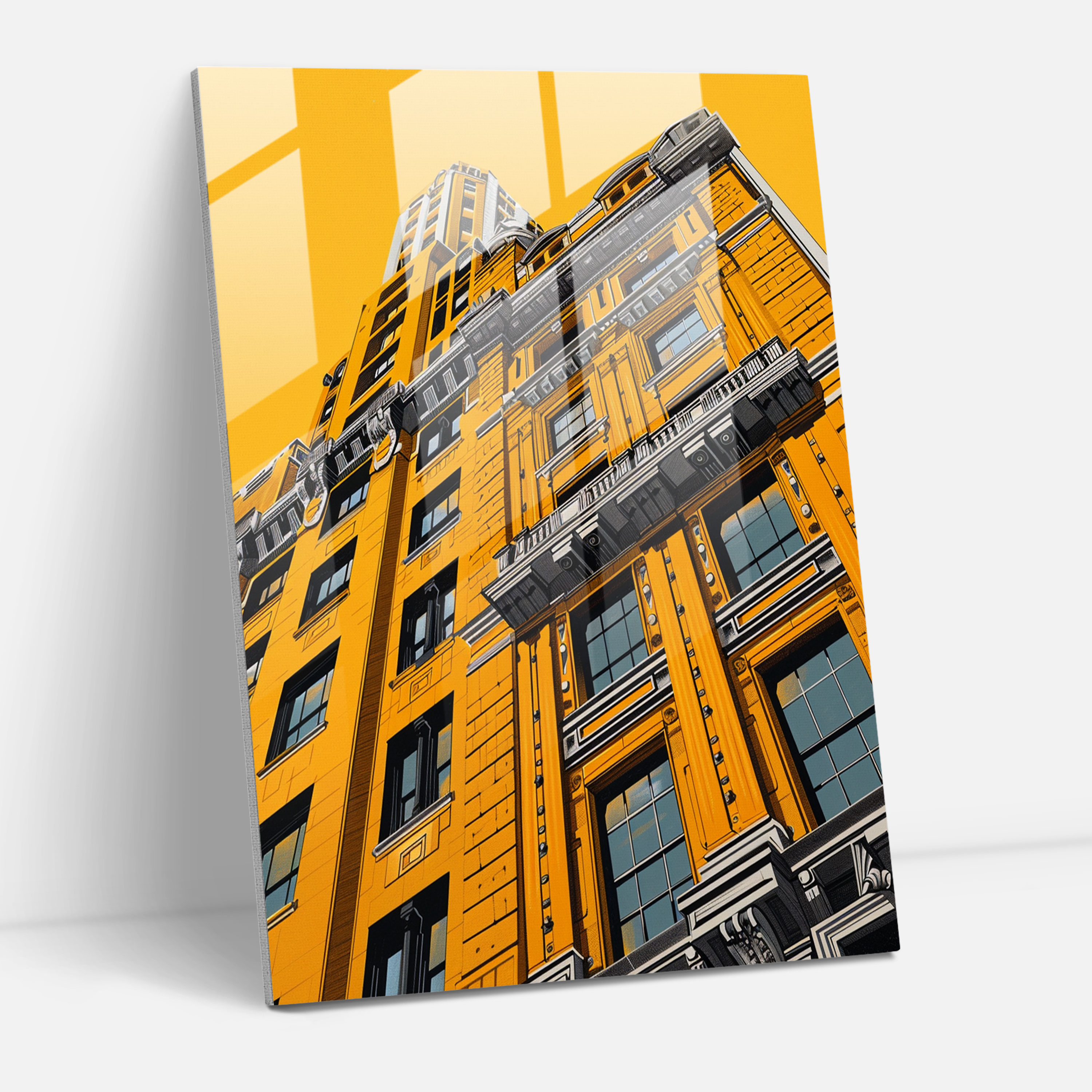 Bold Architecture Glass Wall Art - Classicism+Popart, Glass Art, Glass Wall Art, Combine Classicism With Pop Art