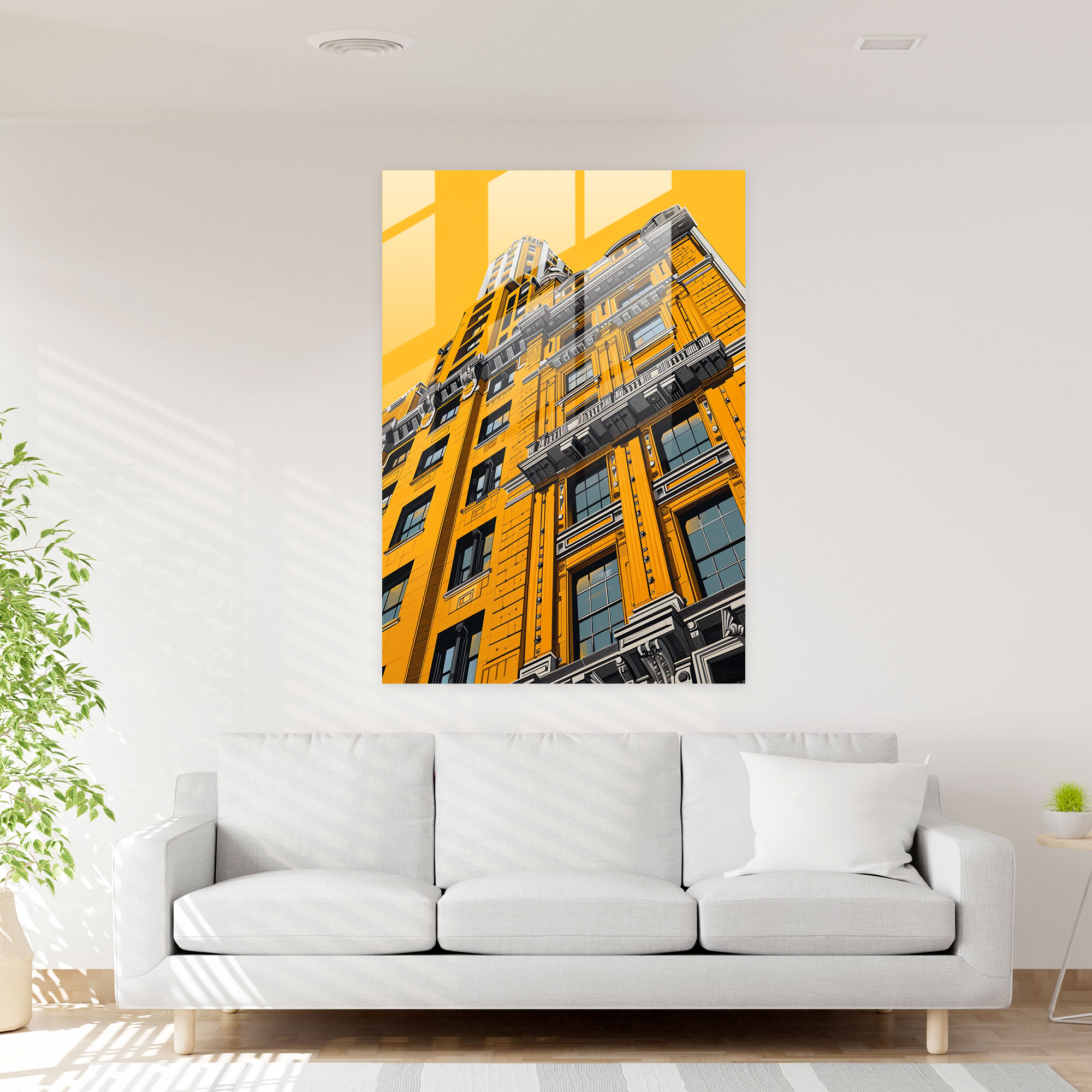 Bold Architecture Glass Wall Art - Classicism+Popart, Glass Art, Glass Wall Art, Combine Classicism With Pop Art
