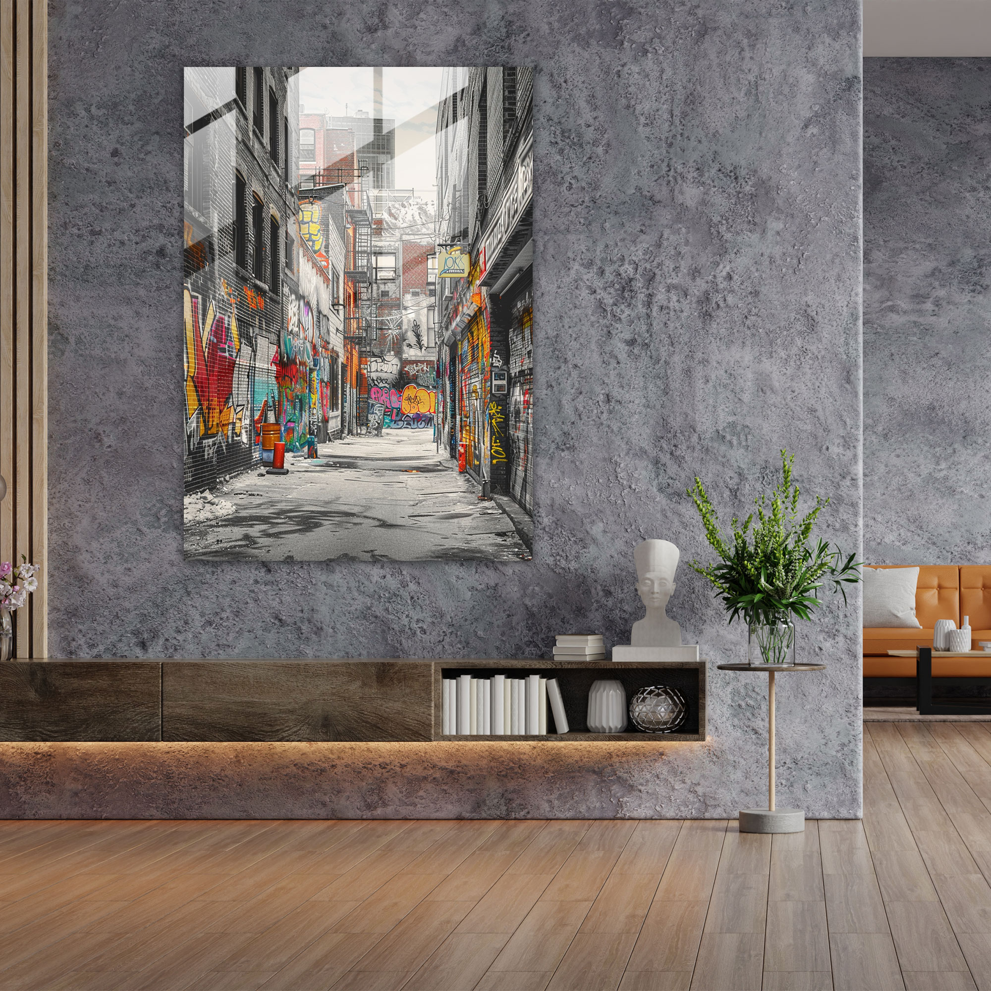 Klasizm ve Pop Art Cam Duvar Sanatı - Klasizm ve Popart Duvar Dekorasyonu Cam Sanatı Klasizmi Pop Art ile Birleştirin