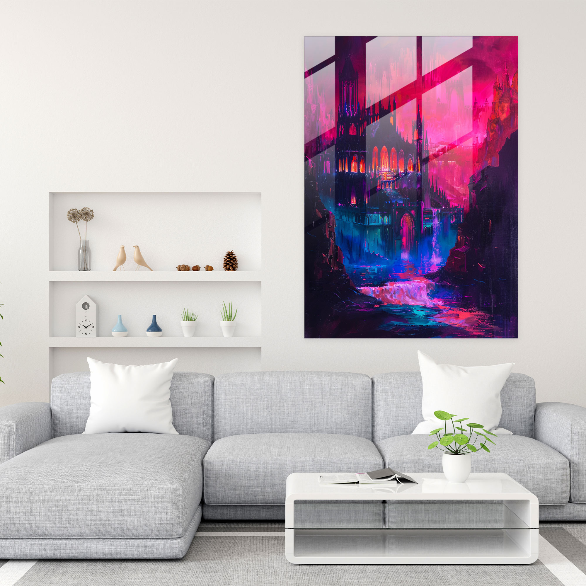 Klasikle Modern Sanatın Buluşması - Klasik+Popart Cam Tablo Ev Dekorasyonu