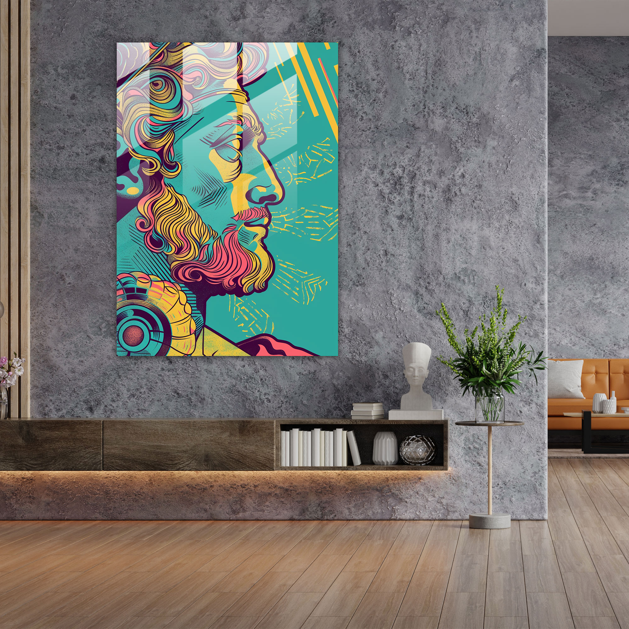 Pop Art Efsane Cam Tablo Sanatı - Klasikizm+Popart Modern Sanat Ev Dekorasyonu Klasikizm ile Pop Art