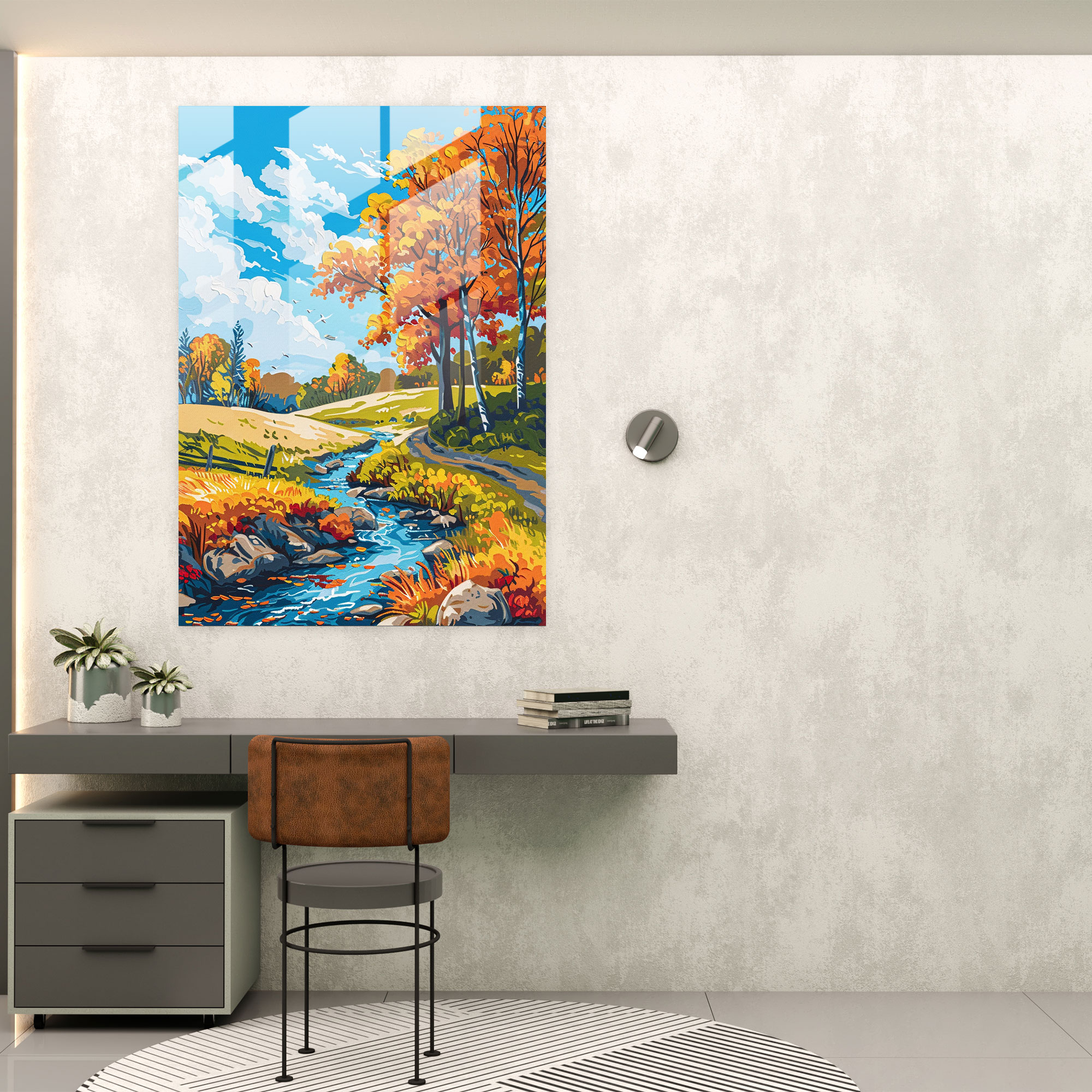 Classic Landscape Pop Art Glass Print - Classicism+Popart, Wall Decoration, Landscape Painting, Classicism With Pop Art