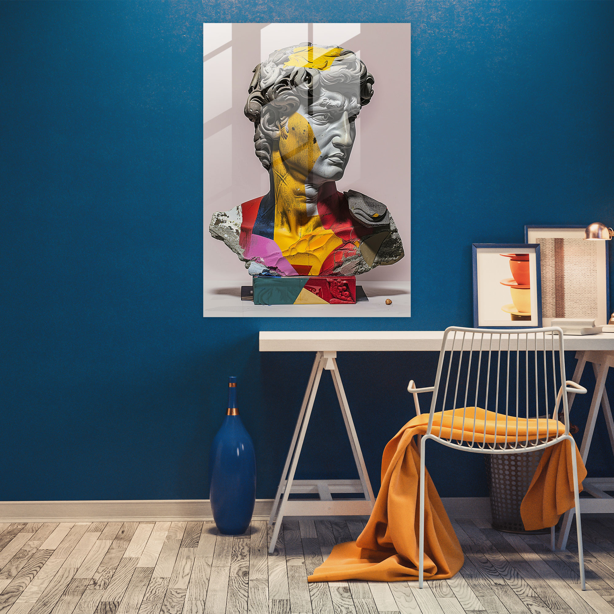 Rönesans Dokunuşlu Cam Duvar Sanatı - Klasikizm ve Popart Cam Duvar Sanatı Cam Sanatı Ev Dekorasyonu