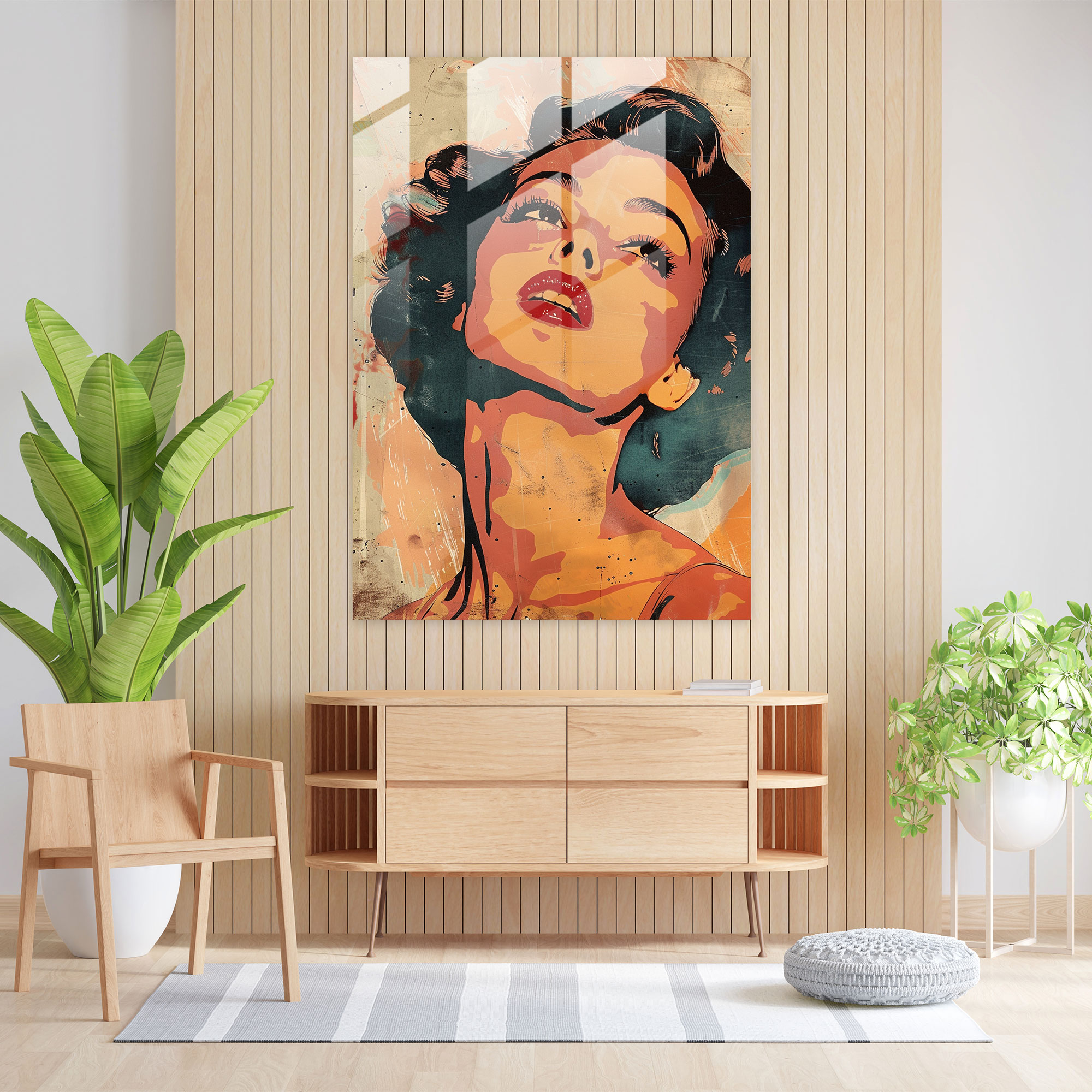 Vintage Movie Poster Glass Print - Classicism+Popart, Home Decoration, Modern Art, Glass Print