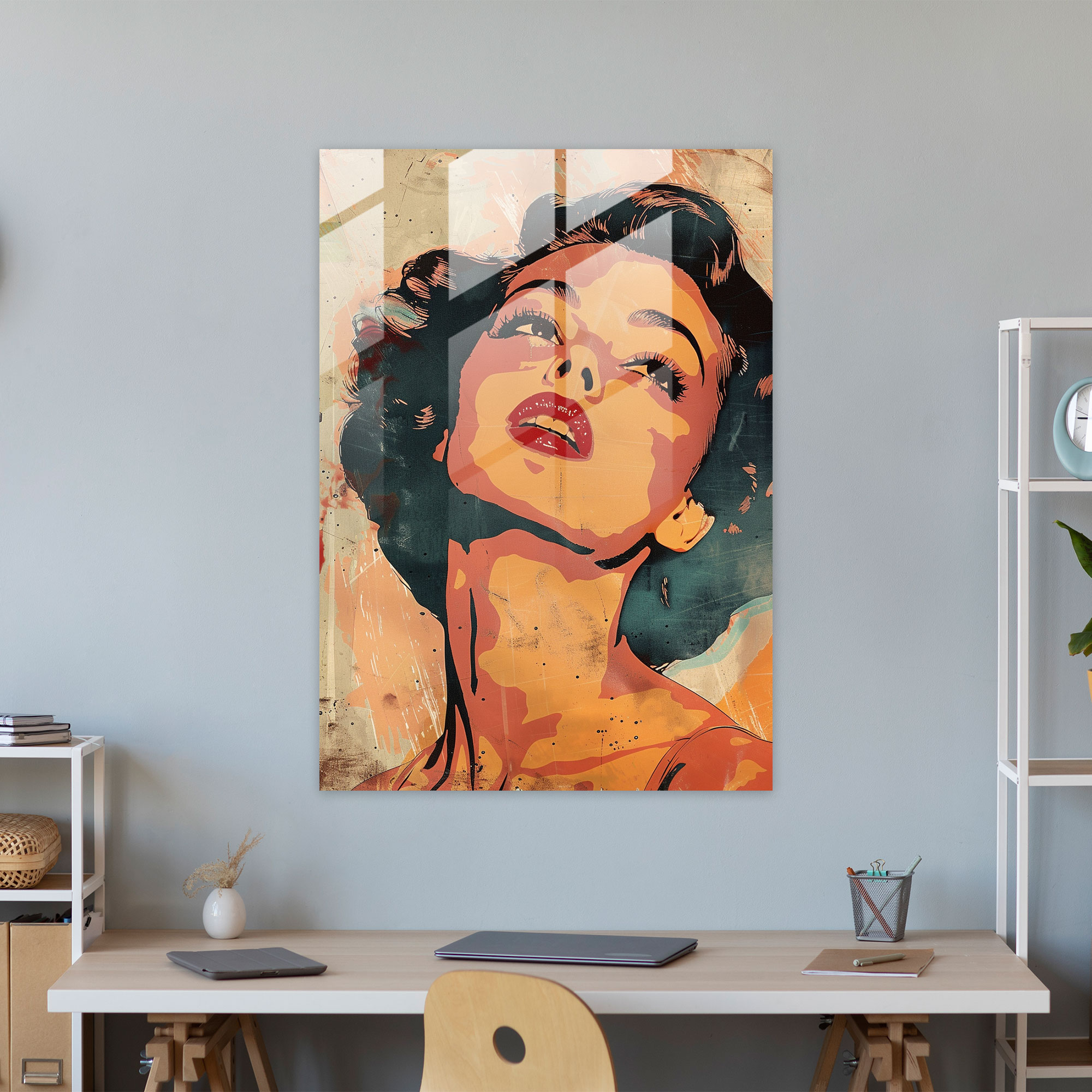 Vintage Movie Poster Glass Print - Classicism+Popart, Home Decoration, Modern Art, Glass Print