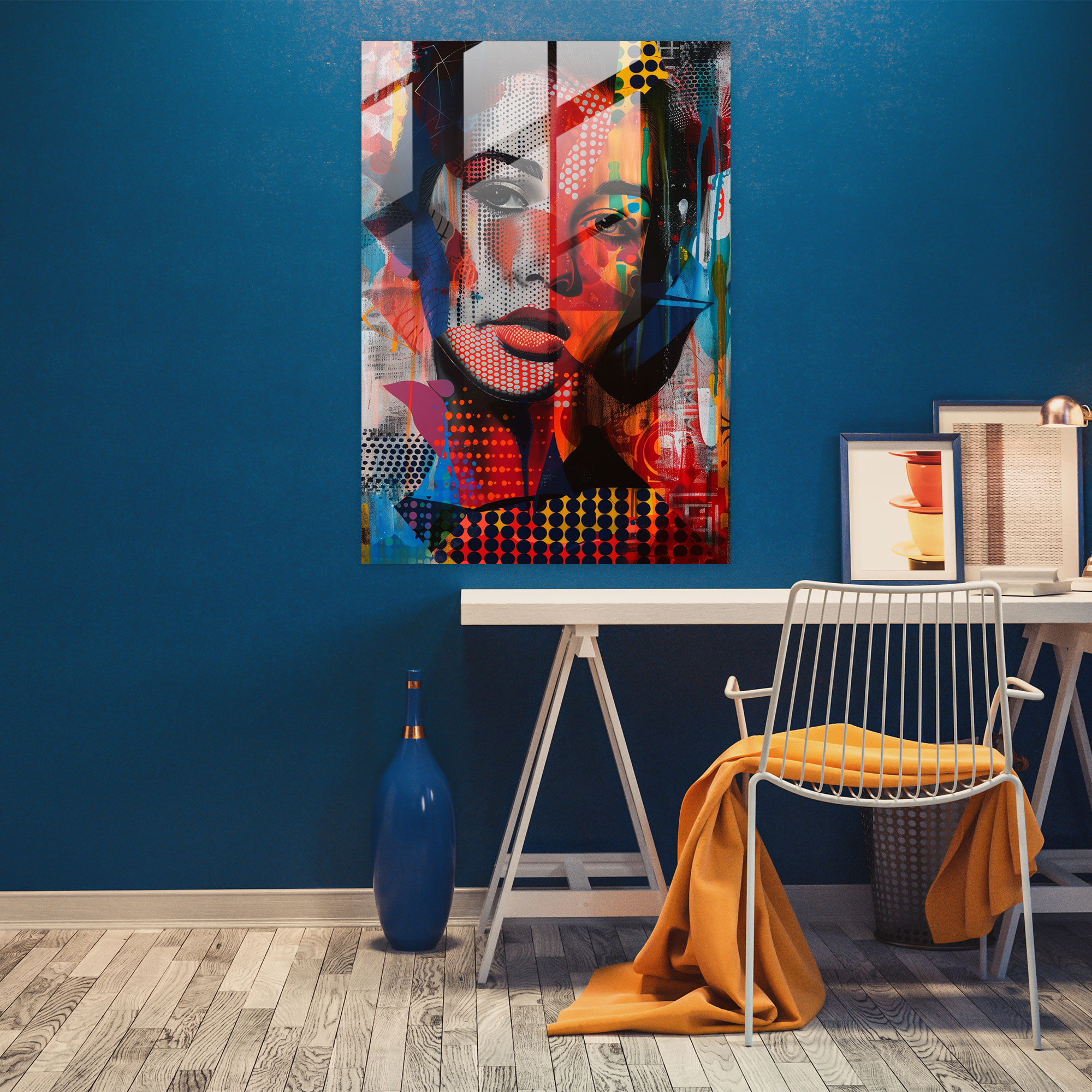 Pop Art Portre Cam Duvar Sanatı - Klasik+Popart Ev Dekorasyonu Cam Sanatı Cam Duvar Sanatı