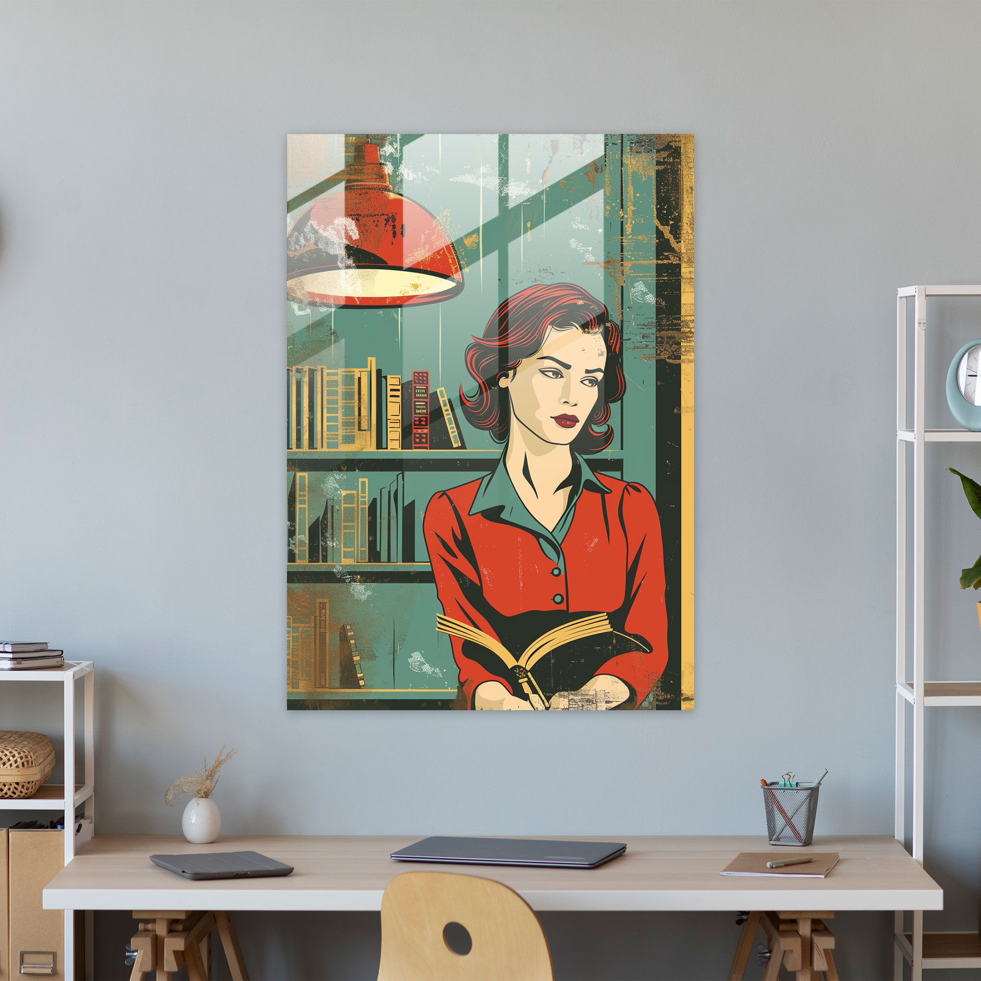 Pop Art Kitap Kapağı Cam Tablo - Klasik Sanat+Pop Sanat Klasik Sanatı Pop Sanat ile Birleştir Ev Dekorasyonu Cam Tablo