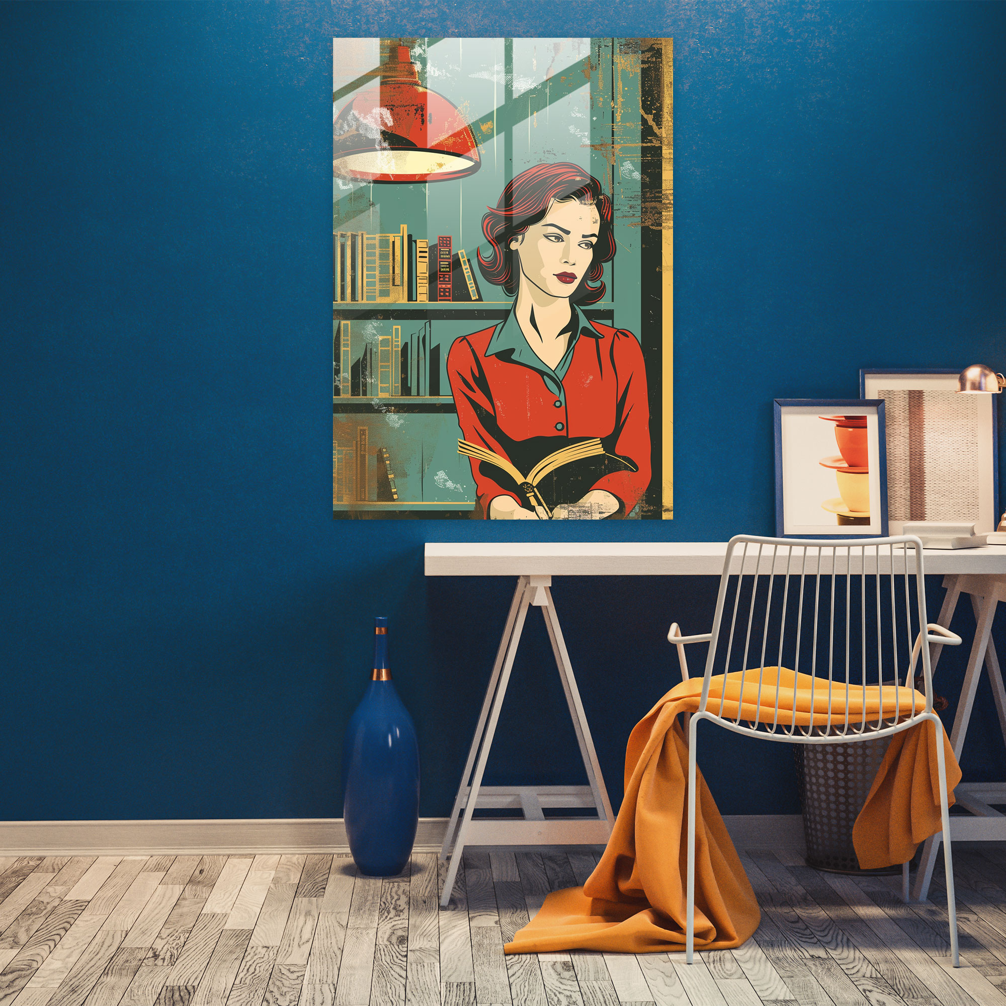 Pop Art Kitap Kapağı Cam Tablo - Klasik Sanat+Pop Sanat Klasik Sanatı Pop Sanat ile Birleştir Ev Dekorasyonu Cam Tablo