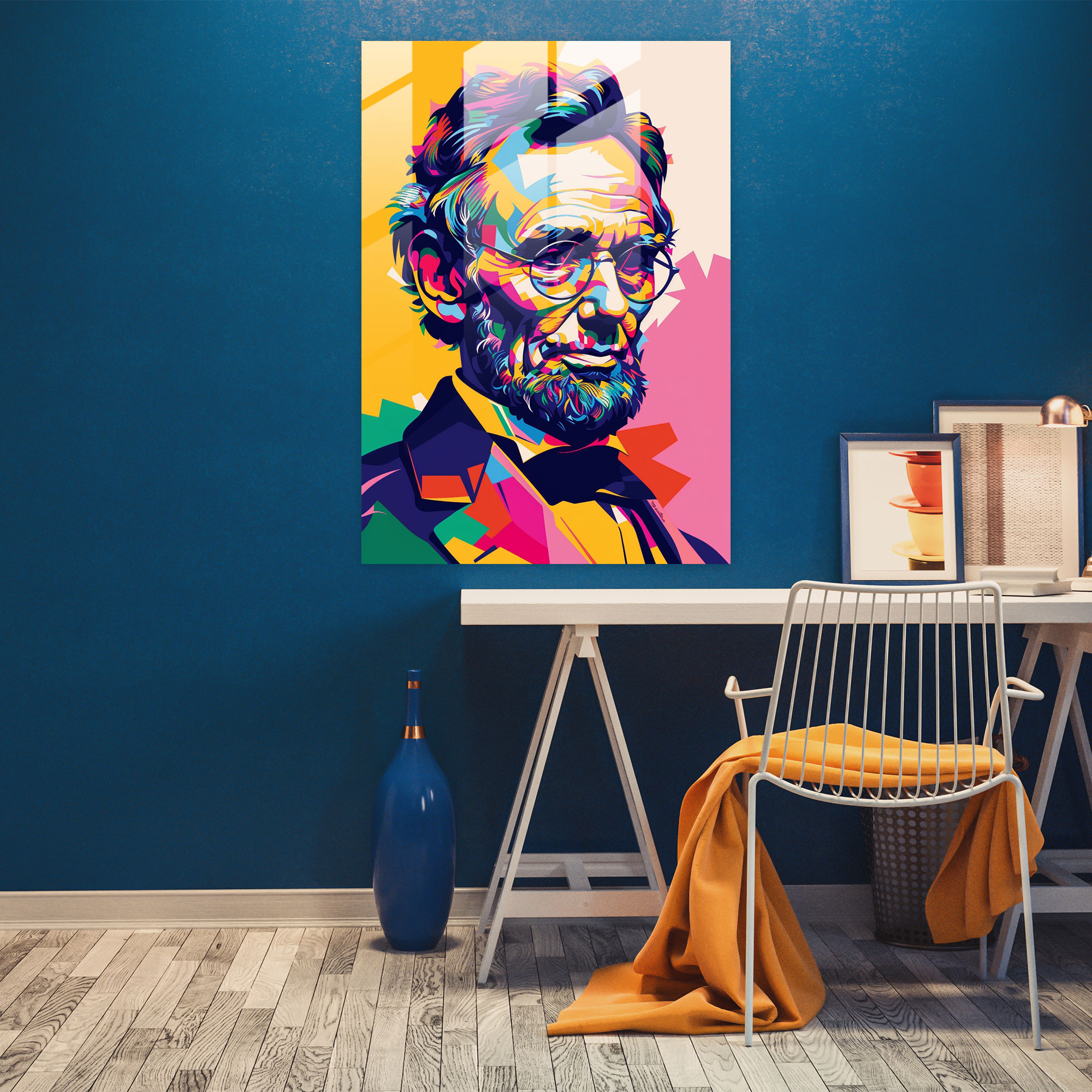 Pop Art Tarihi Figür Cam Tablo - Klasikizm ve Popart Ev Dekorasyonu Klasikizmi Pop Art ile Birleştirin Modern Sanat