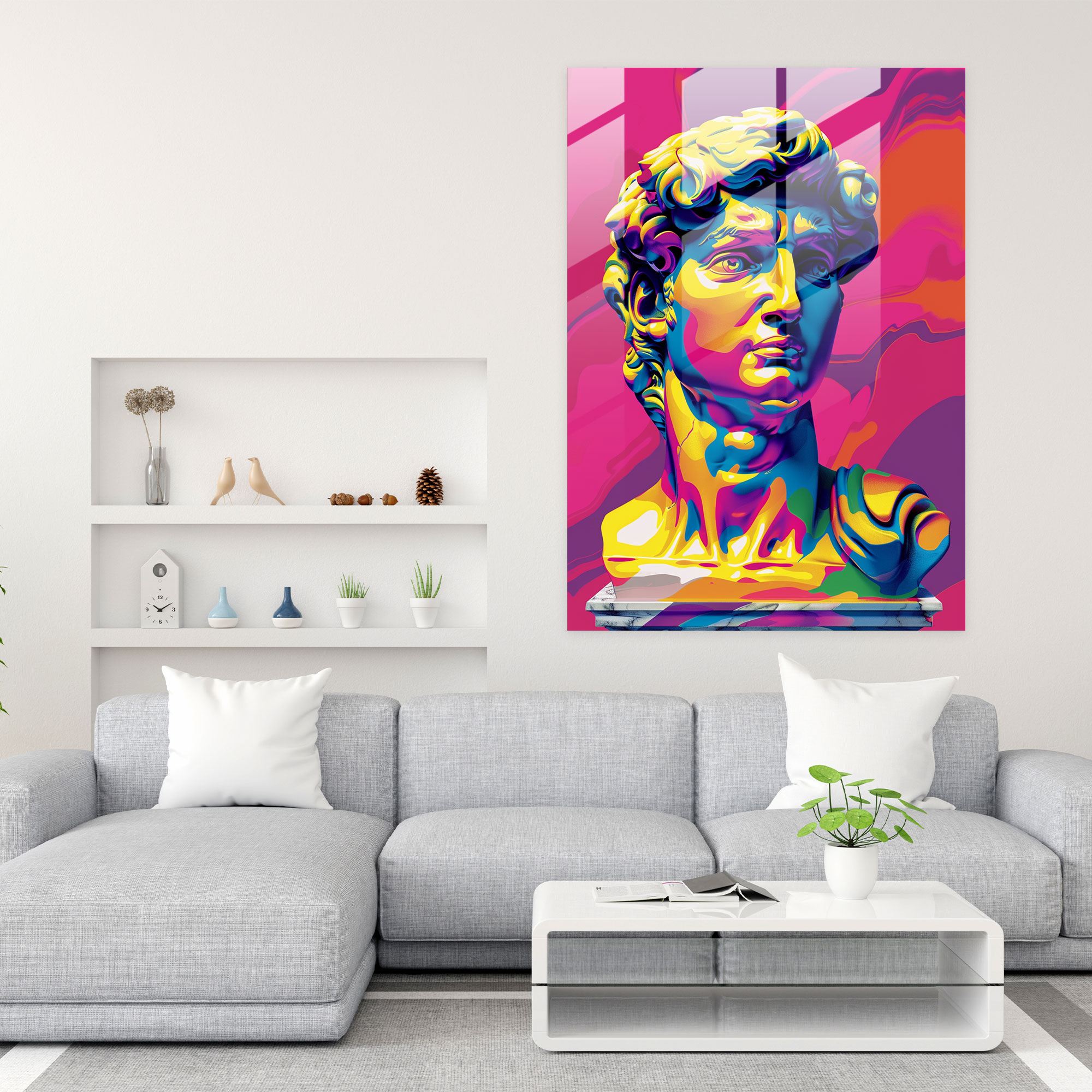 Klasizm ve Pop Sanat Cam Tablosu - Klasizm ve Pop Sanatı Bir Arada Modern Sanat Ev Dekorasyonu