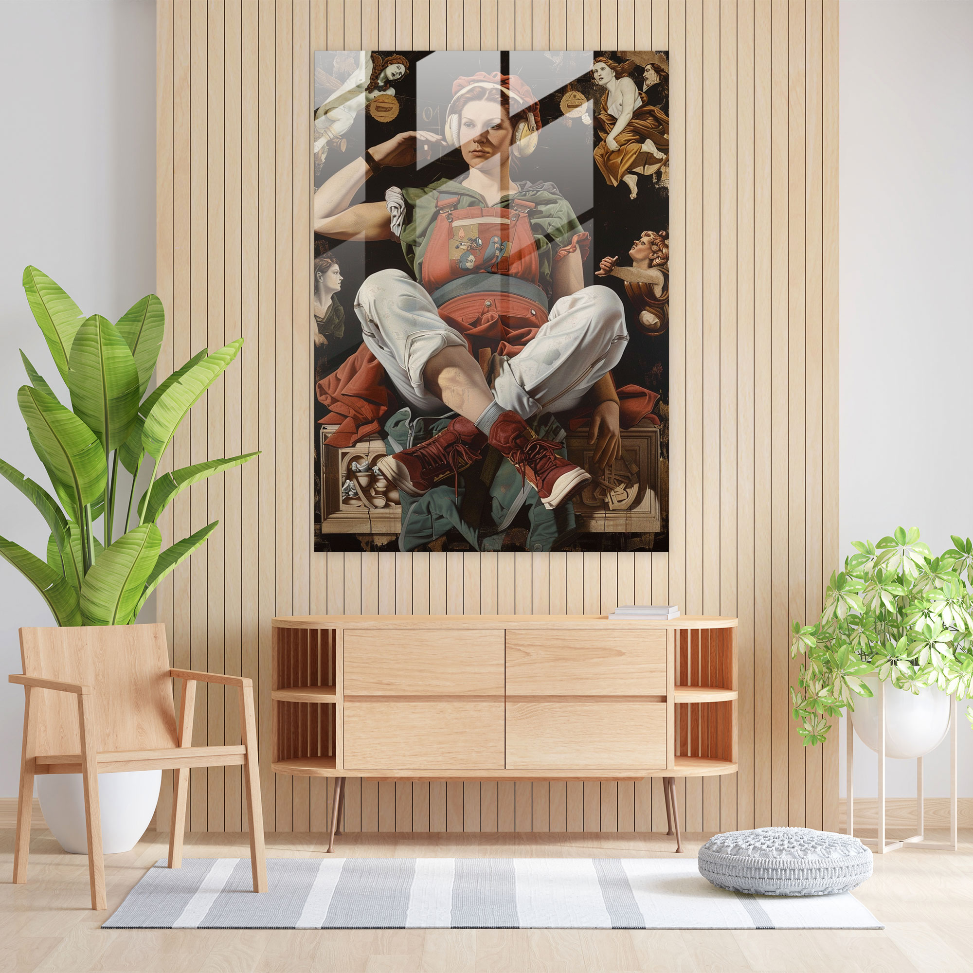 Popüler Kültür Klasikleri Cam Duvar Sanatı - Klasikizm ve Popart Cam Sanatı Ev Dekorasyonu Cam Duvar Sanatı