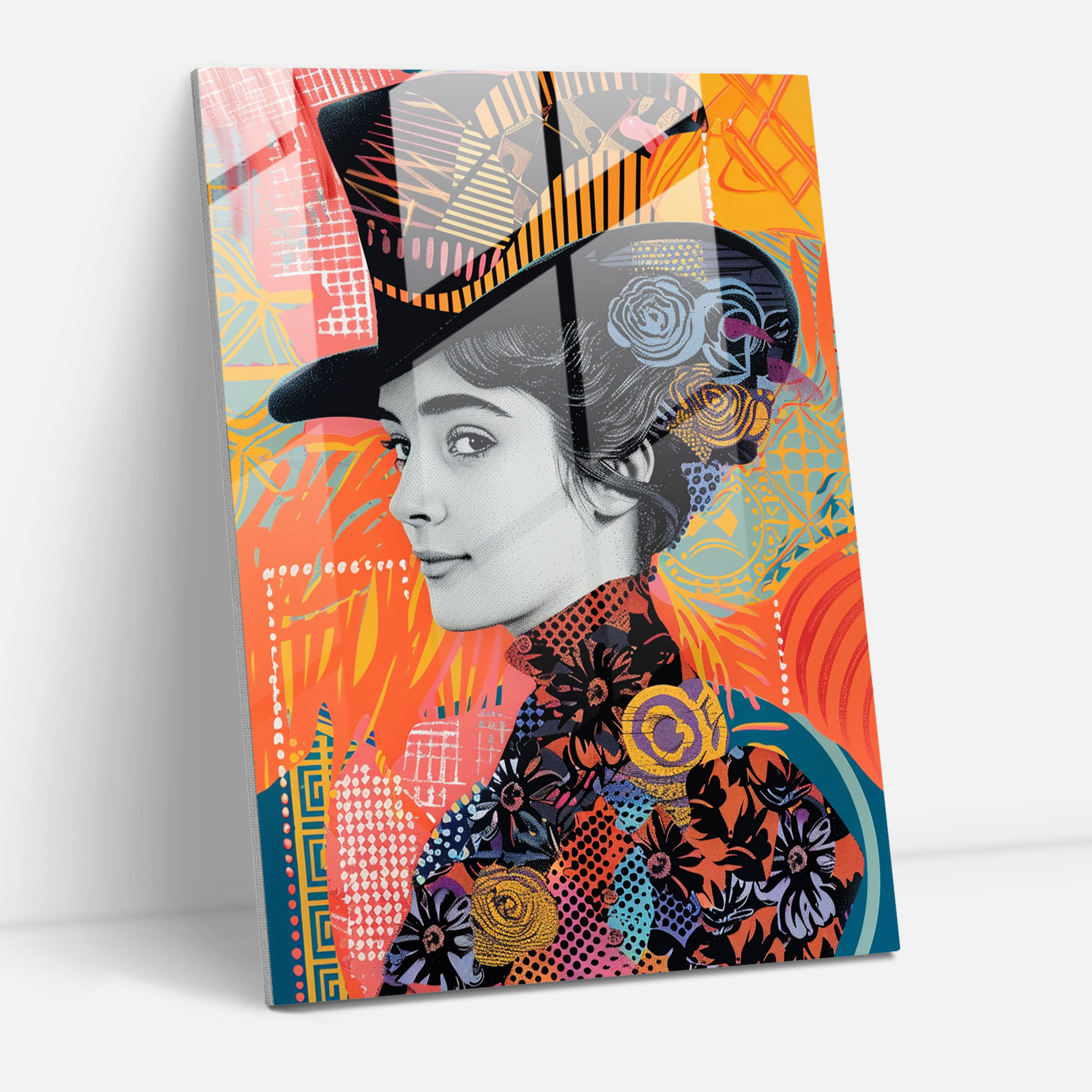 Victorian Pop Art Glass Wall Art - Classicism+Popart, Wall Decoration, Glass Art, Glass Wall Art