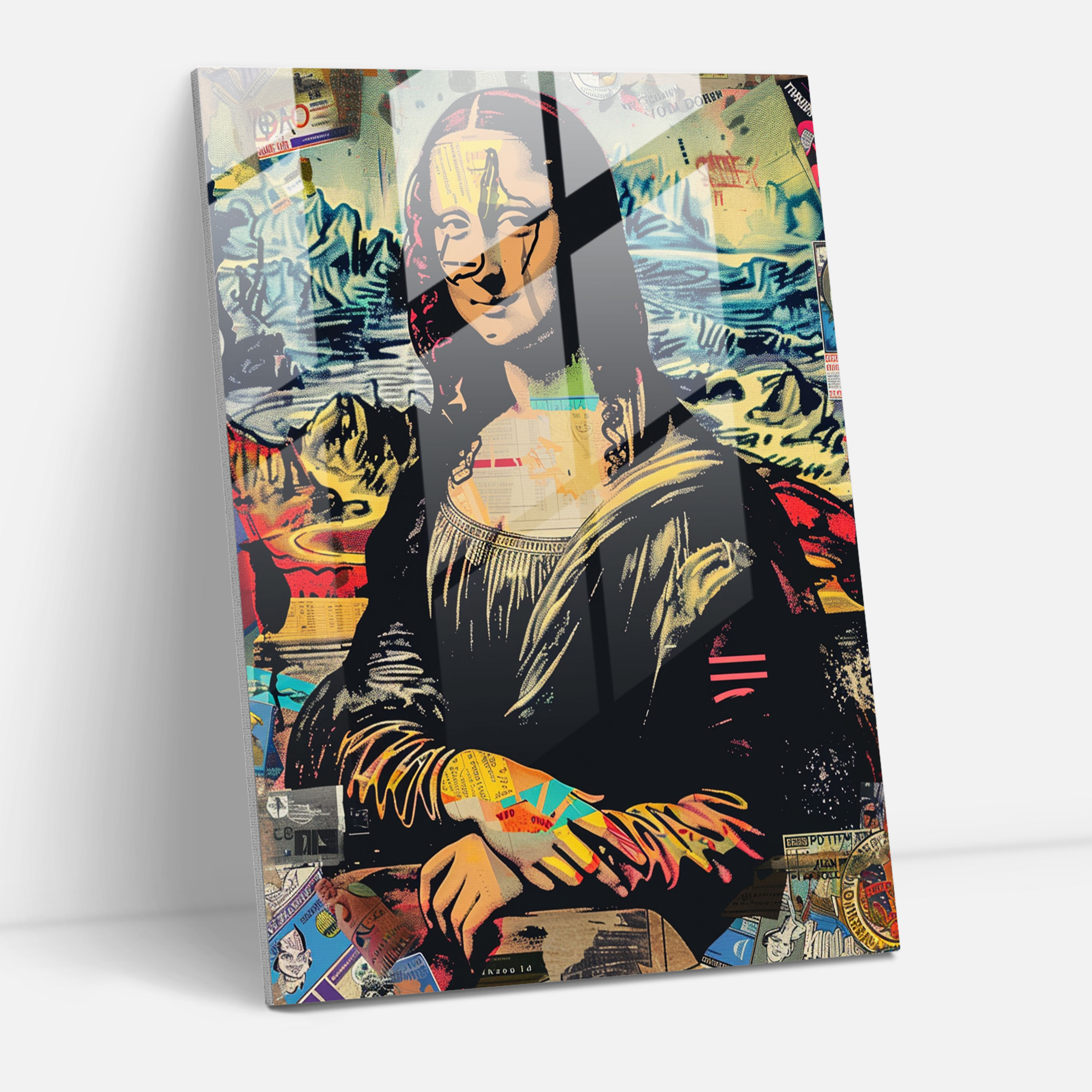 Classic Pop Art Glass Print - Classicism+Popart, Combine Classicism With Pop Art, Modern Art, Wall Decoration