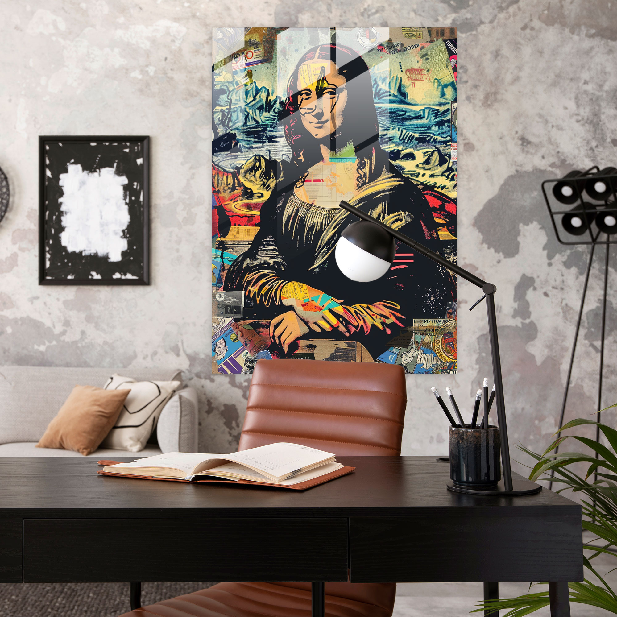 Classic Pop Art Glass Print - Classicism+Popart, Combine Classicism With Pop Art, Modern Art, Wall Decoration