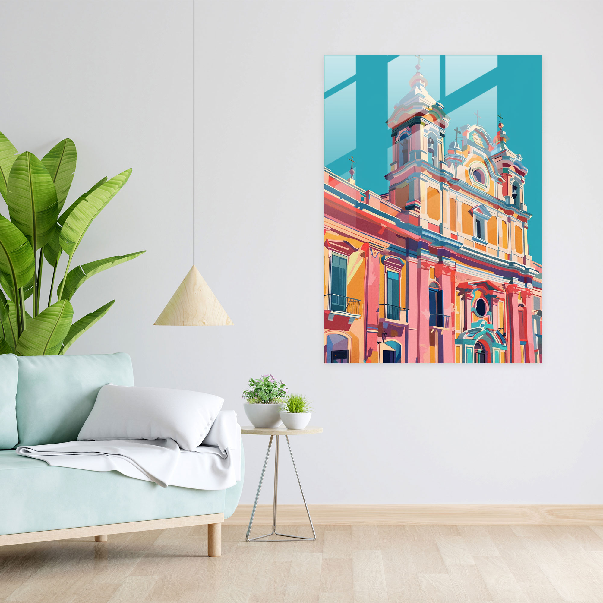 Pop Art Barok Cam Tablo - Klasizm ve Pop Artı Birleştir Modern Sanat Klasizmi Pop Art ile Kombine Et Ev Dekorasyonu
