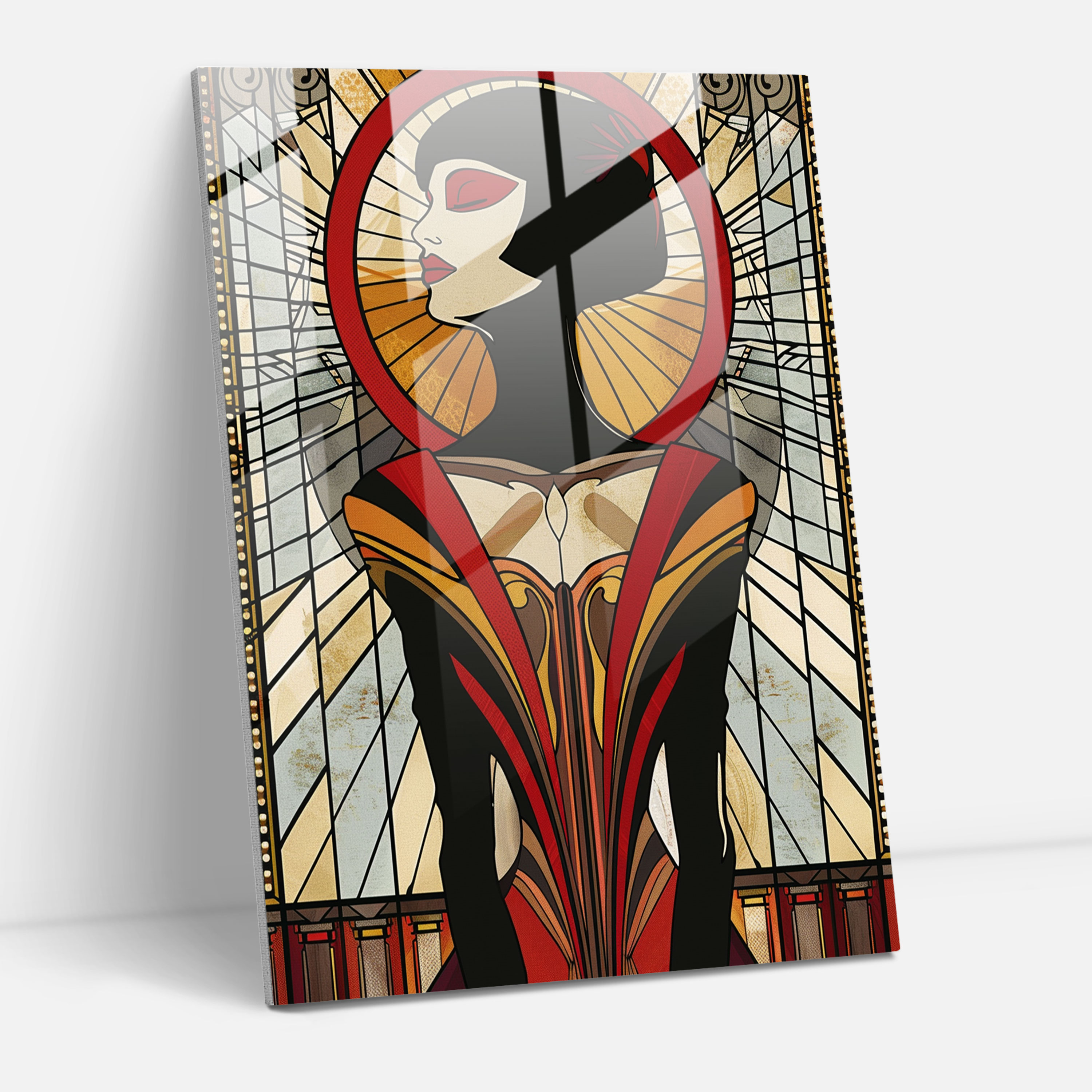 Art Deco Comics Glass Print - Classicism+Popart, Glass Wall Art, Combine Classicism With Pop Art, Wall Decoration