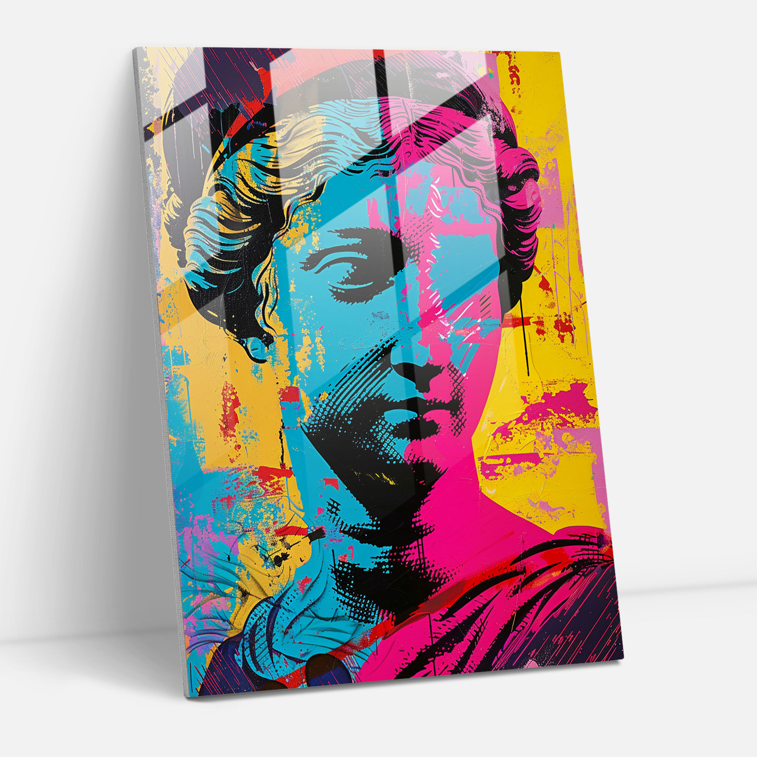Rönesans Pop Art Cam Tablo - Klasizm+Popart Klasizmi Pop Art Tarzıyla Birleştirin Modern Sanat Ev Dekorasyonu