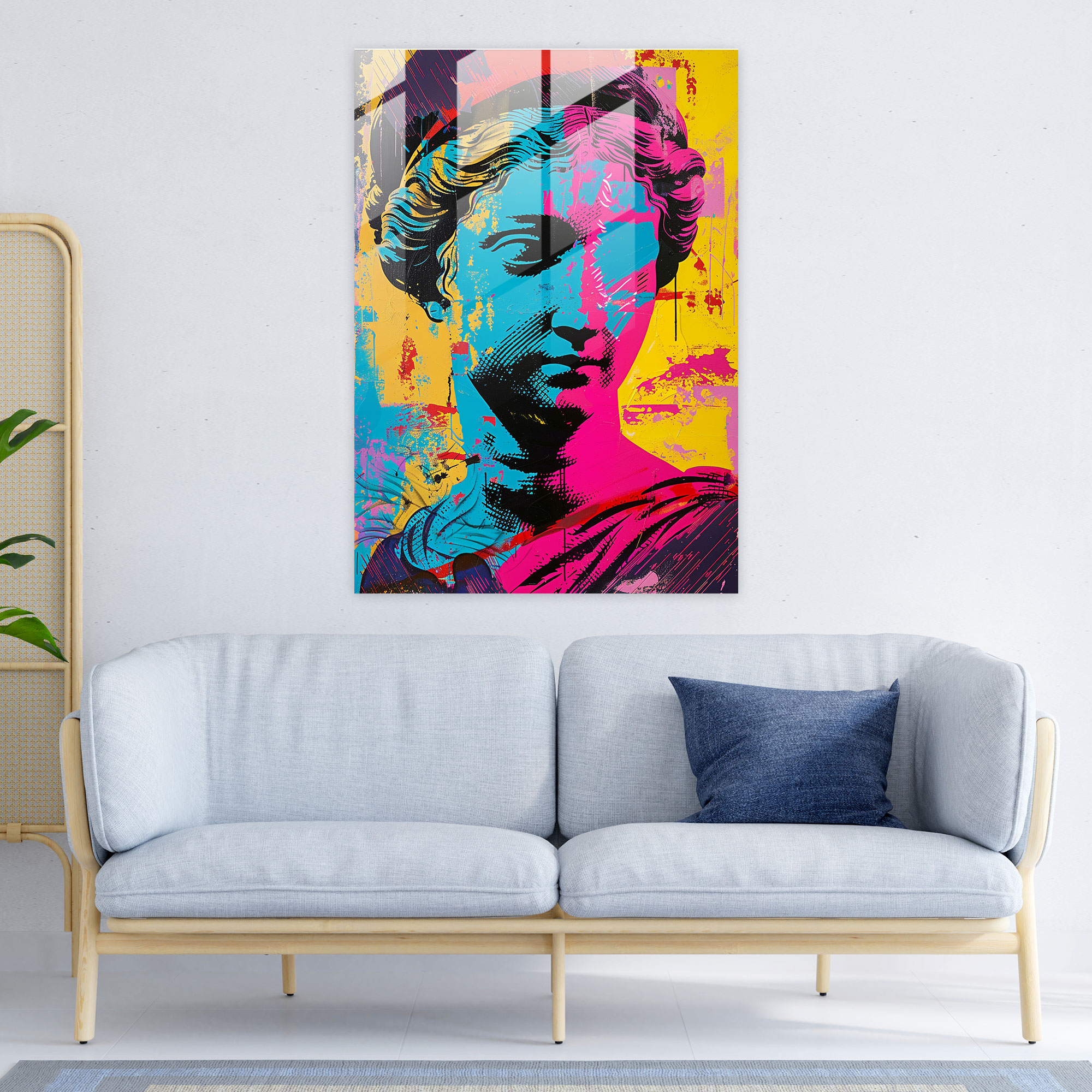 Rönesans Pop Art Cam Tablo - Klasizm+Popart Klasizmi Pop Art Tarzıyla Birleştirin Modern Sanat Ev Dekorasyonu