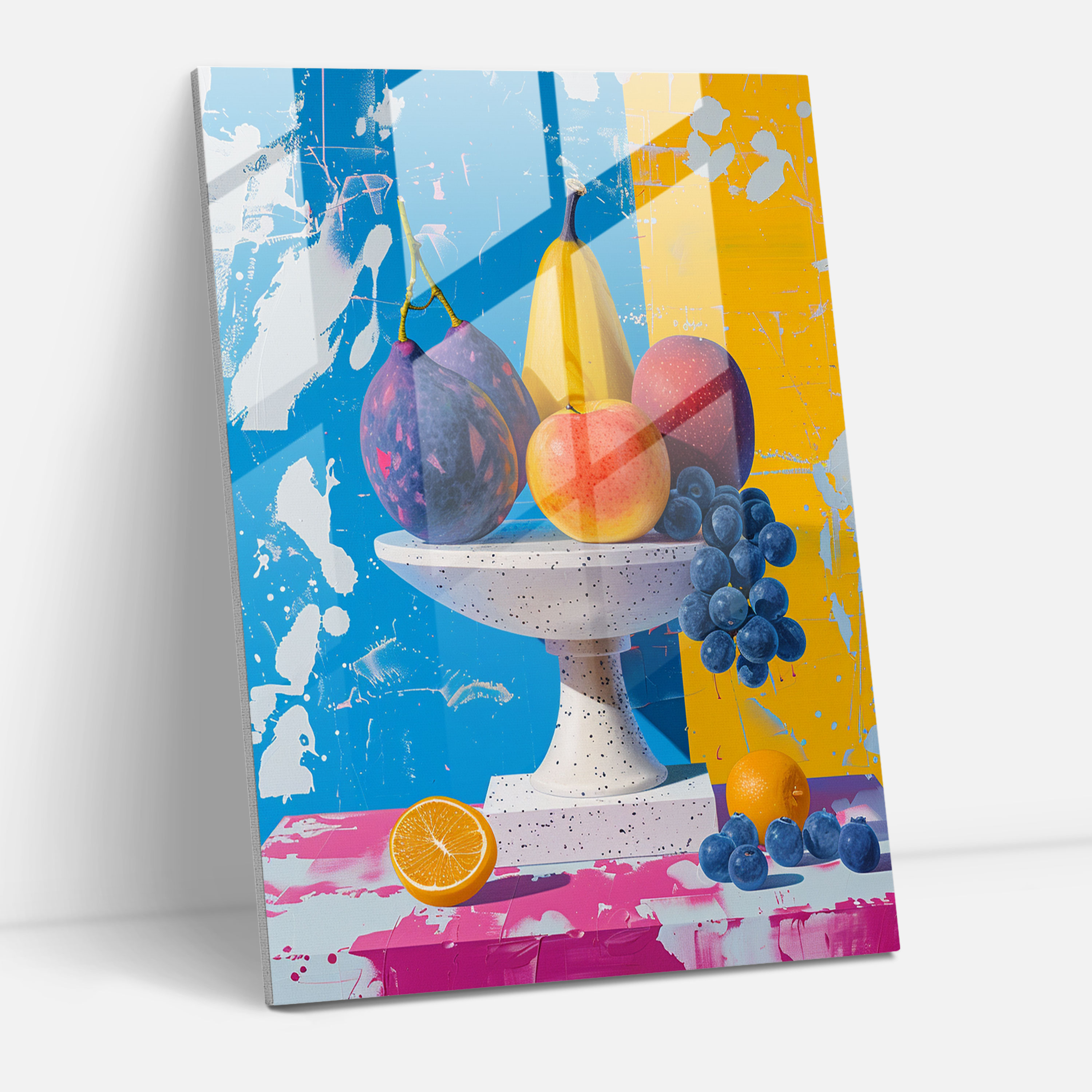 Pop Art Still Life Cam Tablo - Klasik+Popart Ev Dekorasyonu Klasizmi ve Pop Art Tarzını Birleştirin Cam Tablo