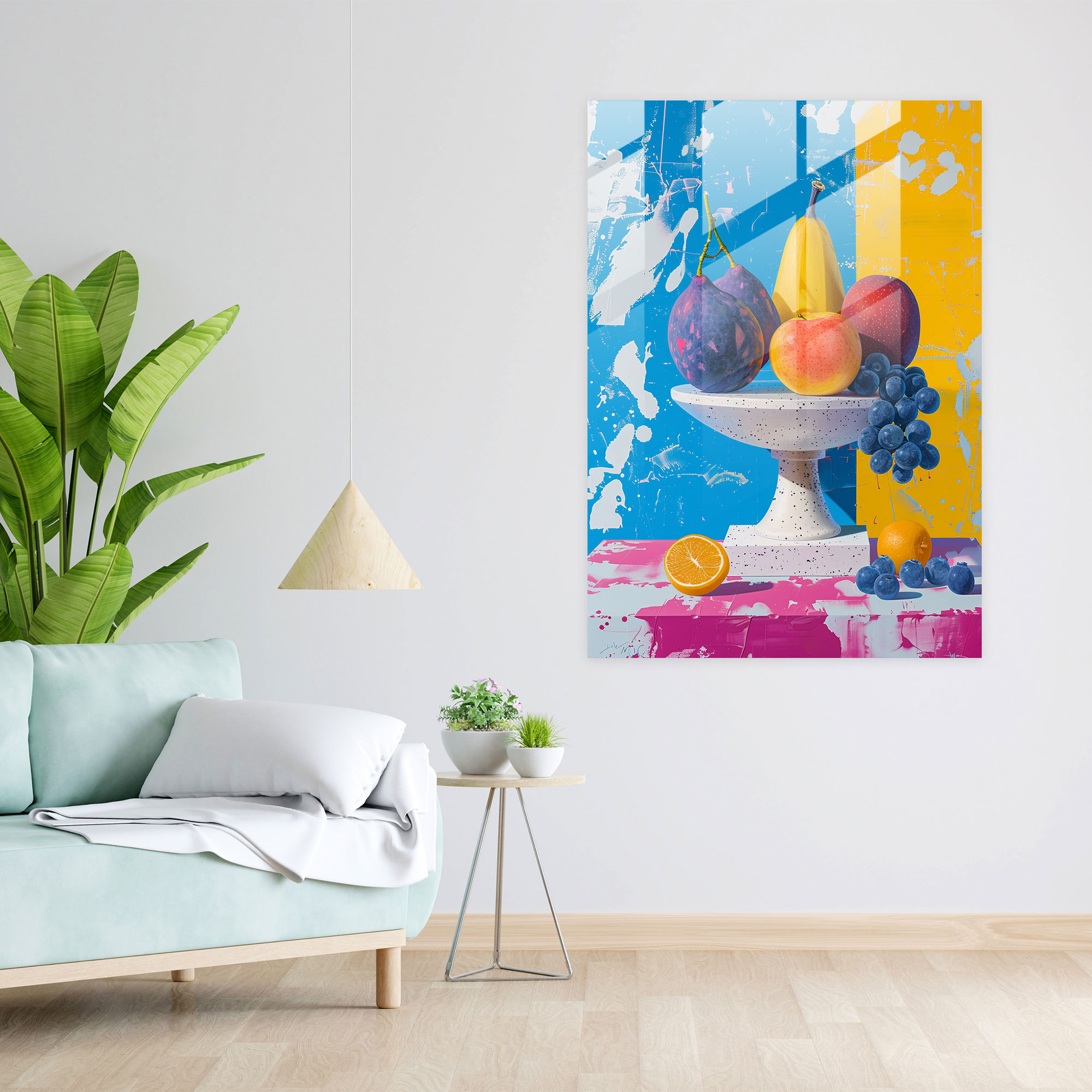 Pop Art Still Life Cam Tablo - Klasik+Popart Ev Dekorasyonu Klasizmi ve Pop Art Tarzını Birleştirin Cam Tablo