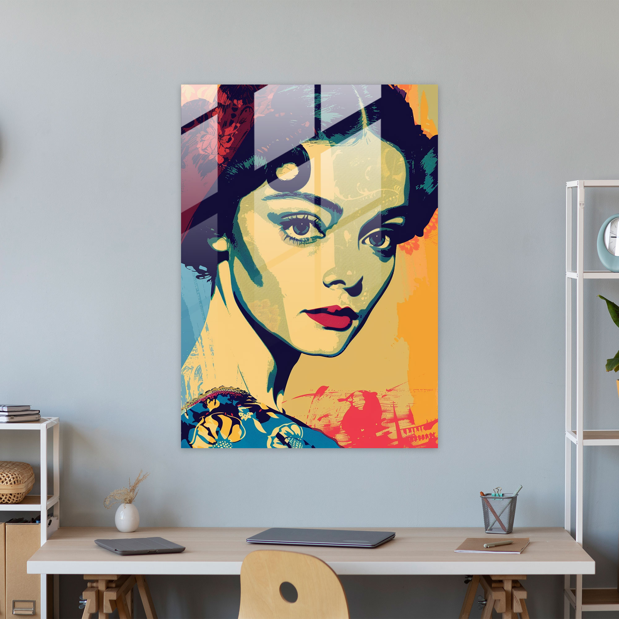 Victorian Pop Art Glass Print - Classicism+Popart, Glass Print, Modern Art, Combine Classicism With Pop Art Style
