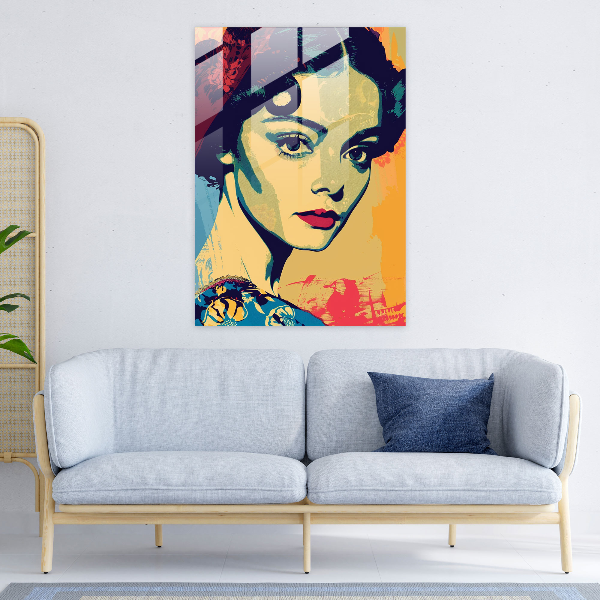 Victorian Pop Art Glass Print - Classicism+Popart, Glass Print, Modern Art, Combine Classicism With Pop Art Style