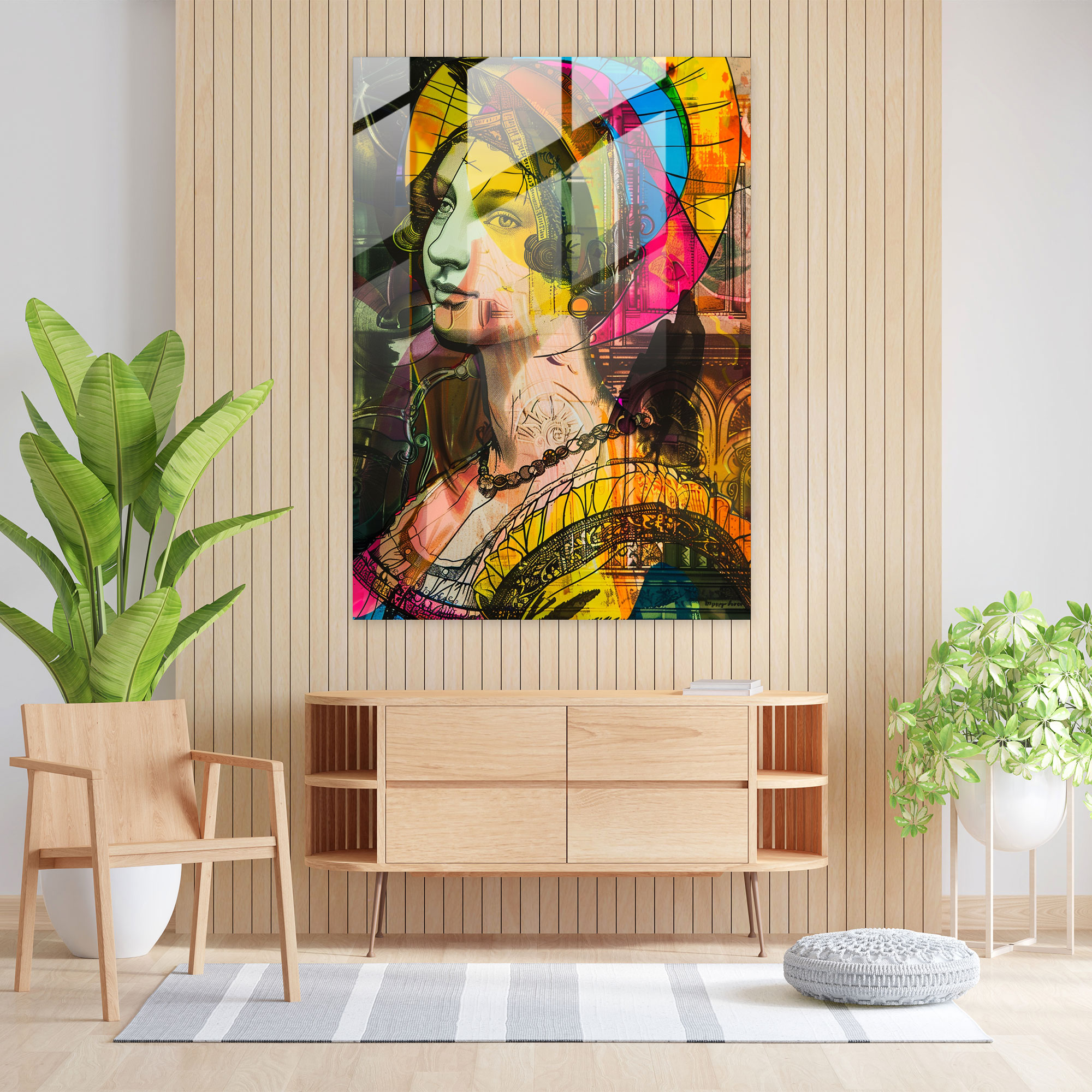 Classic Twist Glass Wall Art - Classicism+Popart, Modern Art, Wall Decoration, Glass Wall Art