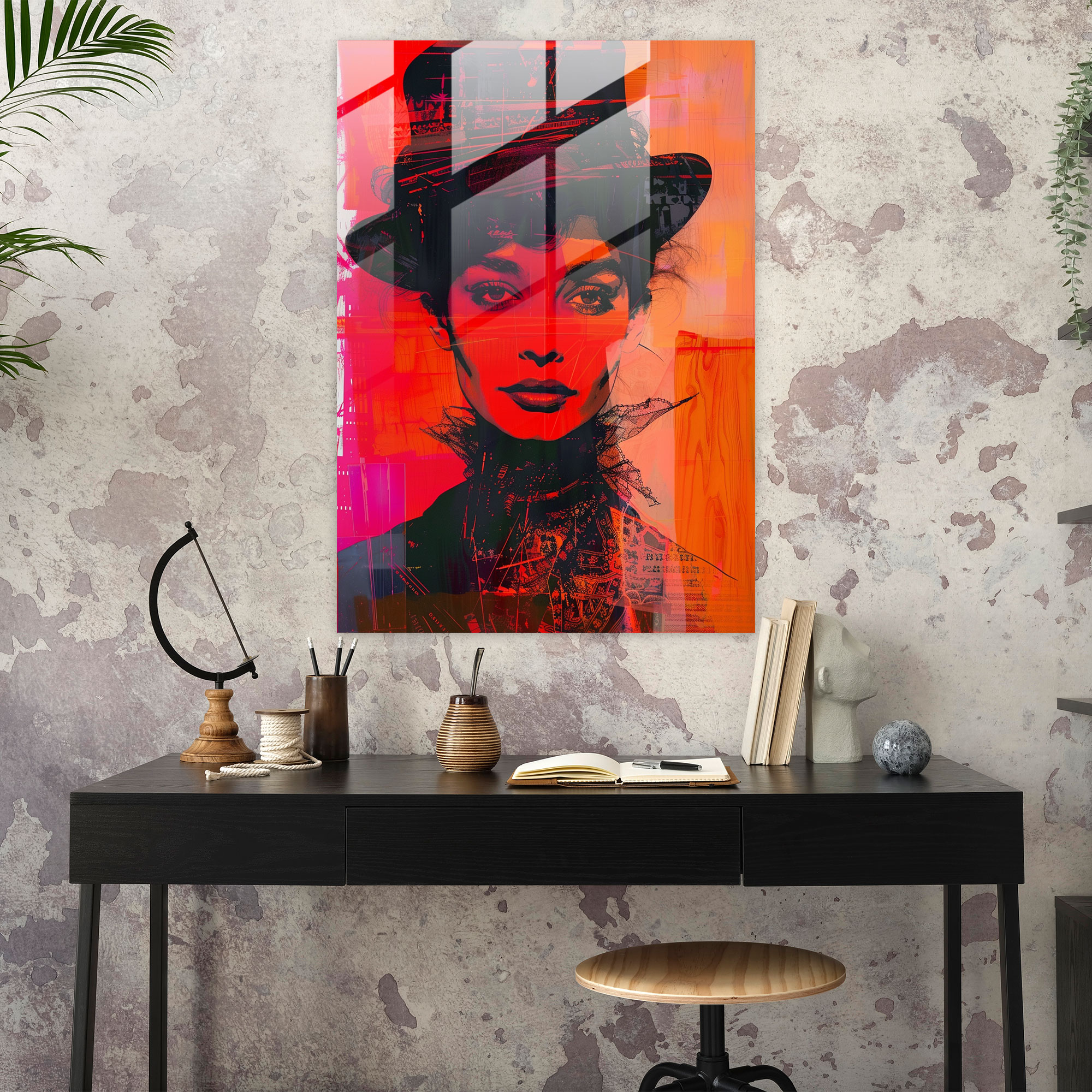 Urban Victorian Glass Print - Classicism+Popart, Glass Art, Contemporary Urban Makeover, Combine Classicism With Pop Art