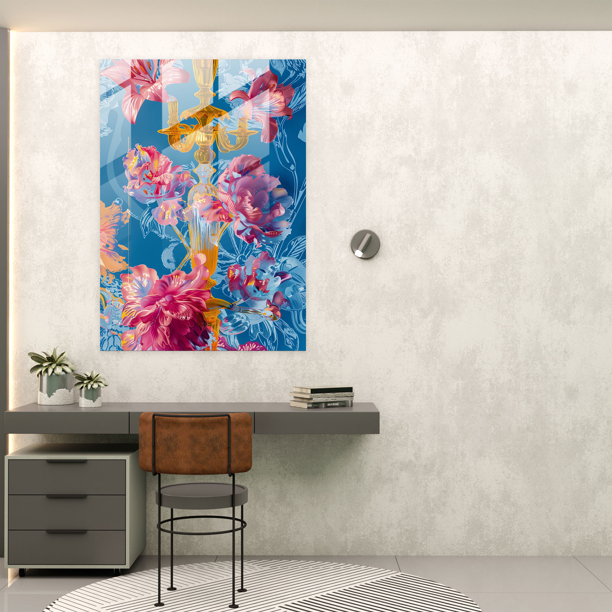 Eğlenceli Rococo Cam Sanatı - Klasizm+Popart Rococo Tasarımı Duvar Dekorasyonu Cam Sanatı